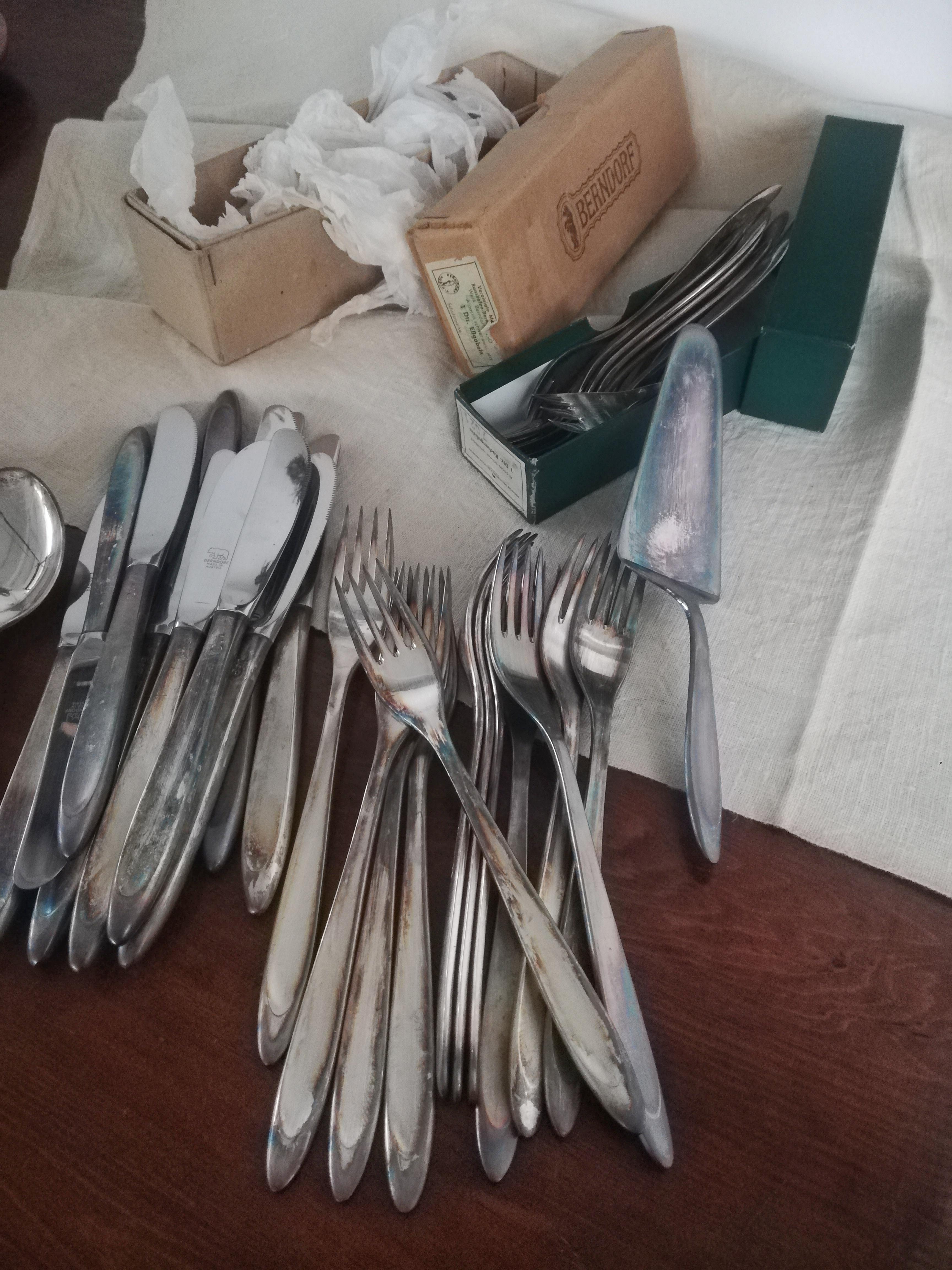 Vintage Silver-Plated Alpacca Cutlery Set by Berndorf, Austria, 1964, Set of 49 7