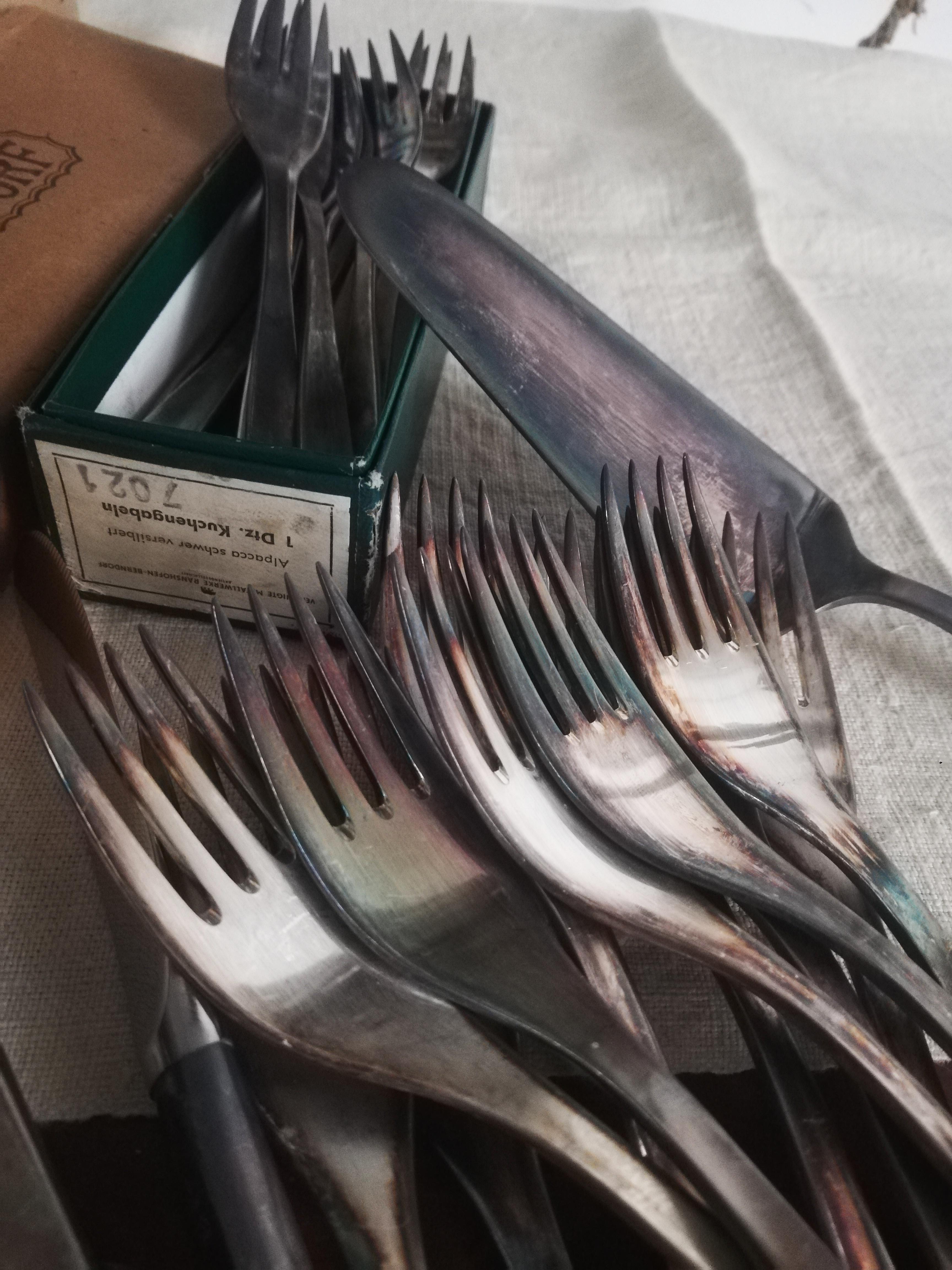 Vintage Silver-Plated Alpacca Cutlery Set by Berndorf, Austria, 1964, Set of 49 9