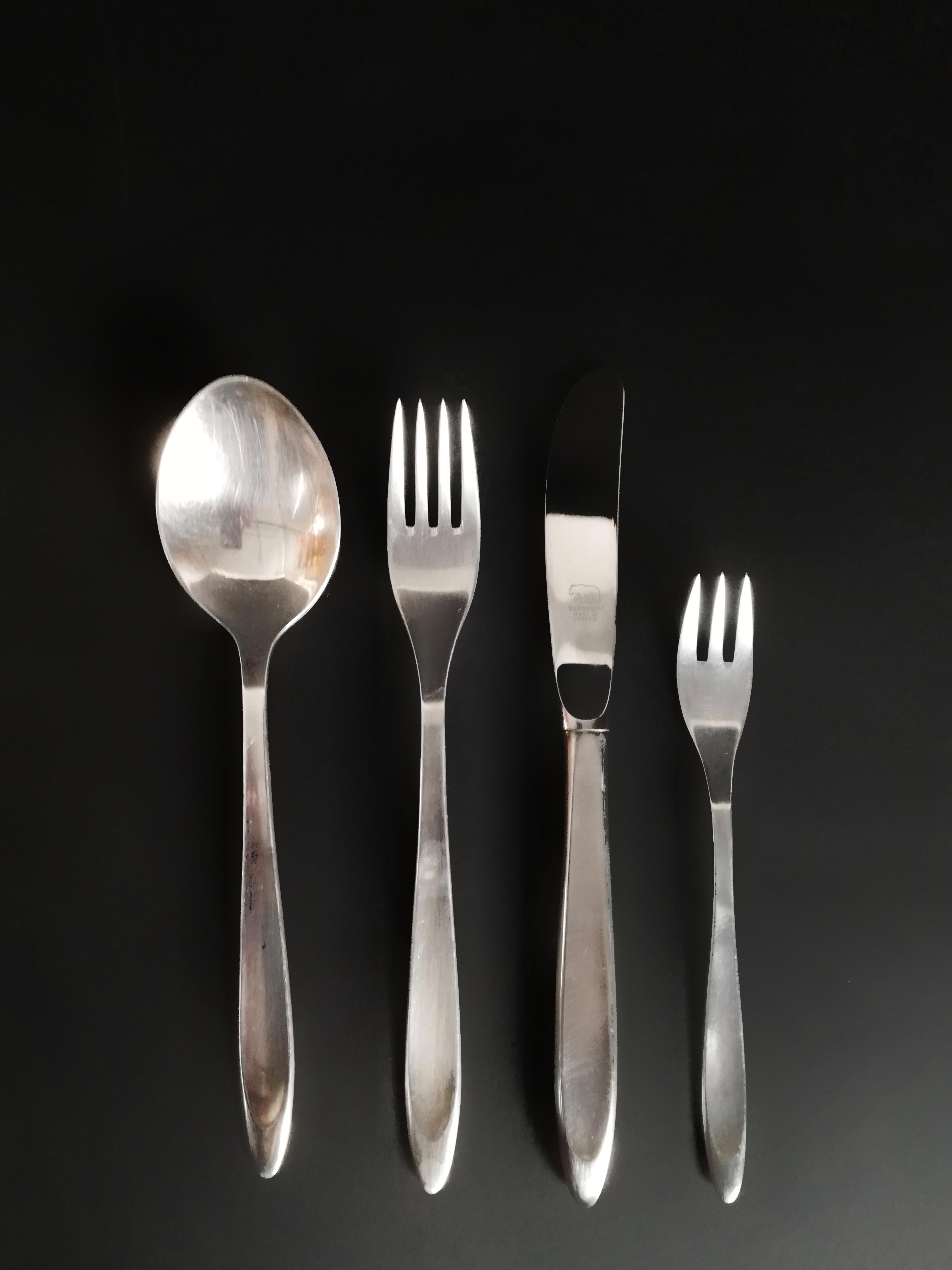 Italian Vintage Silver-Plated Alpacca Cutlery Set by Berndorf, Austria, 1964, Set of 49