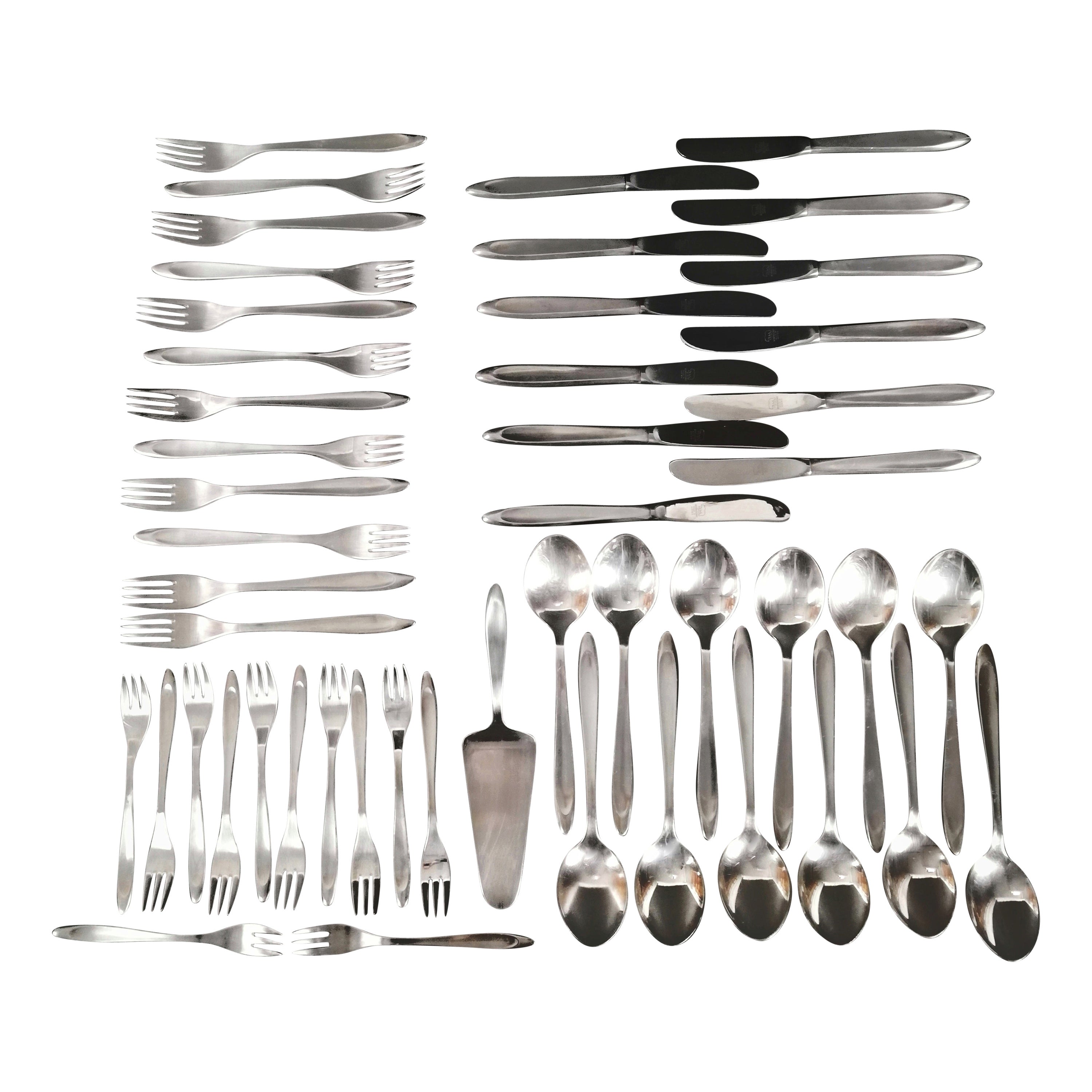 Vintage Silver-Plated Alpacca Cutlery Set by Berndorf, Austria, 1964, Set of 49