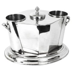 Retro Silver Plated Art Deco Style Wine Cooler Ice Bucket 20th C
