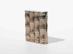 Vintage Silver-Plated Bamboo Motif Cigarette Case / Card Case, 1970s