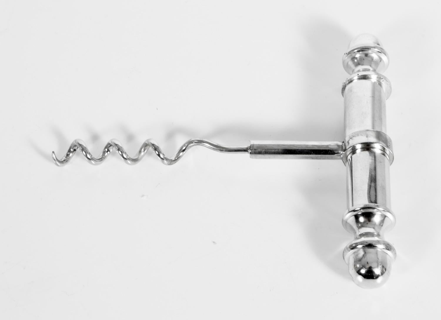 Argento Set di accessori da bar d'epoca placcati in argento Apribottiglie cavatappi 20° secolo in vendita