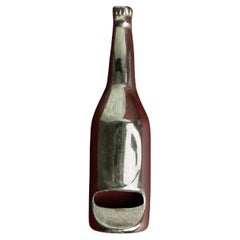 Vintage Silver Plated Bottle Opener with Bottle Shape Design, 1970s