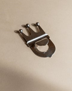 Versilberter Vintage-Flaschenöffner mit kronenförmigem Design, Italien, 1980er Jahre