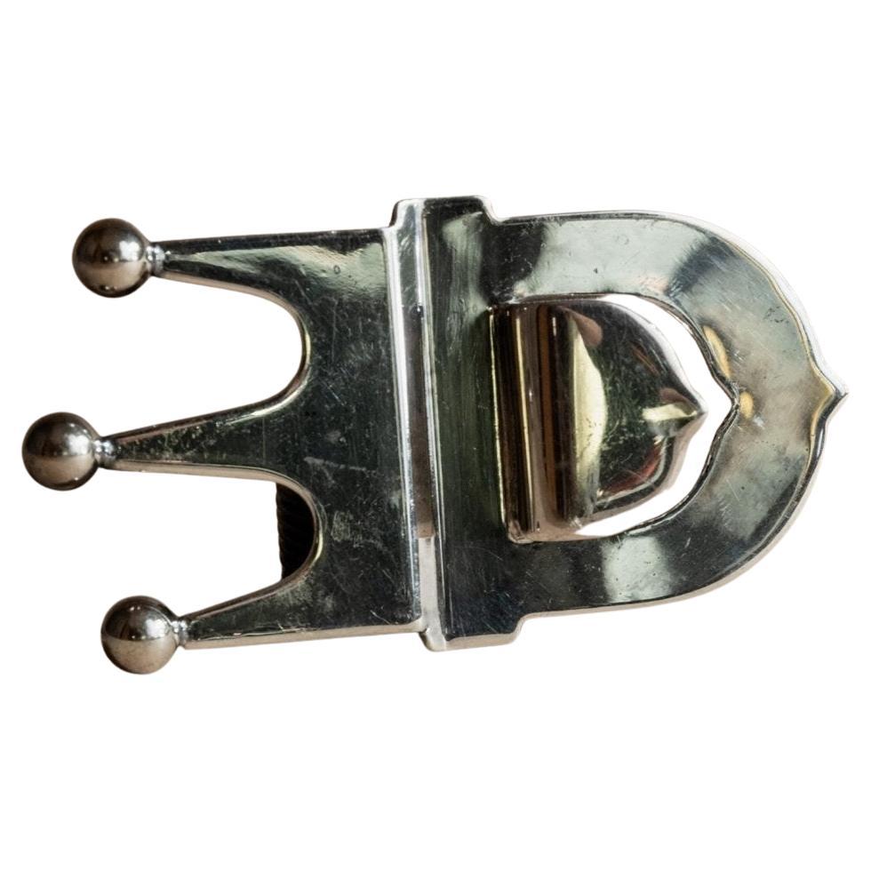 Vintage Silver Plated Bottle Opener with Crown Shape Design, Italy, 1980s