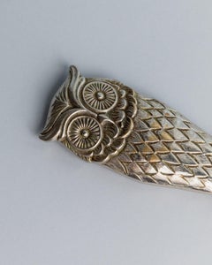 Vintage Silver Plated Bottle Opener with Owl Shape, 1960s
