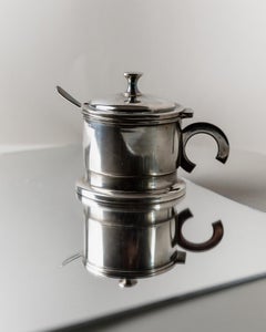 Scatola d'argento vintage con coperchio - Art of Vintage, marmellata, parmigiano o zucchero, Italia anni '30