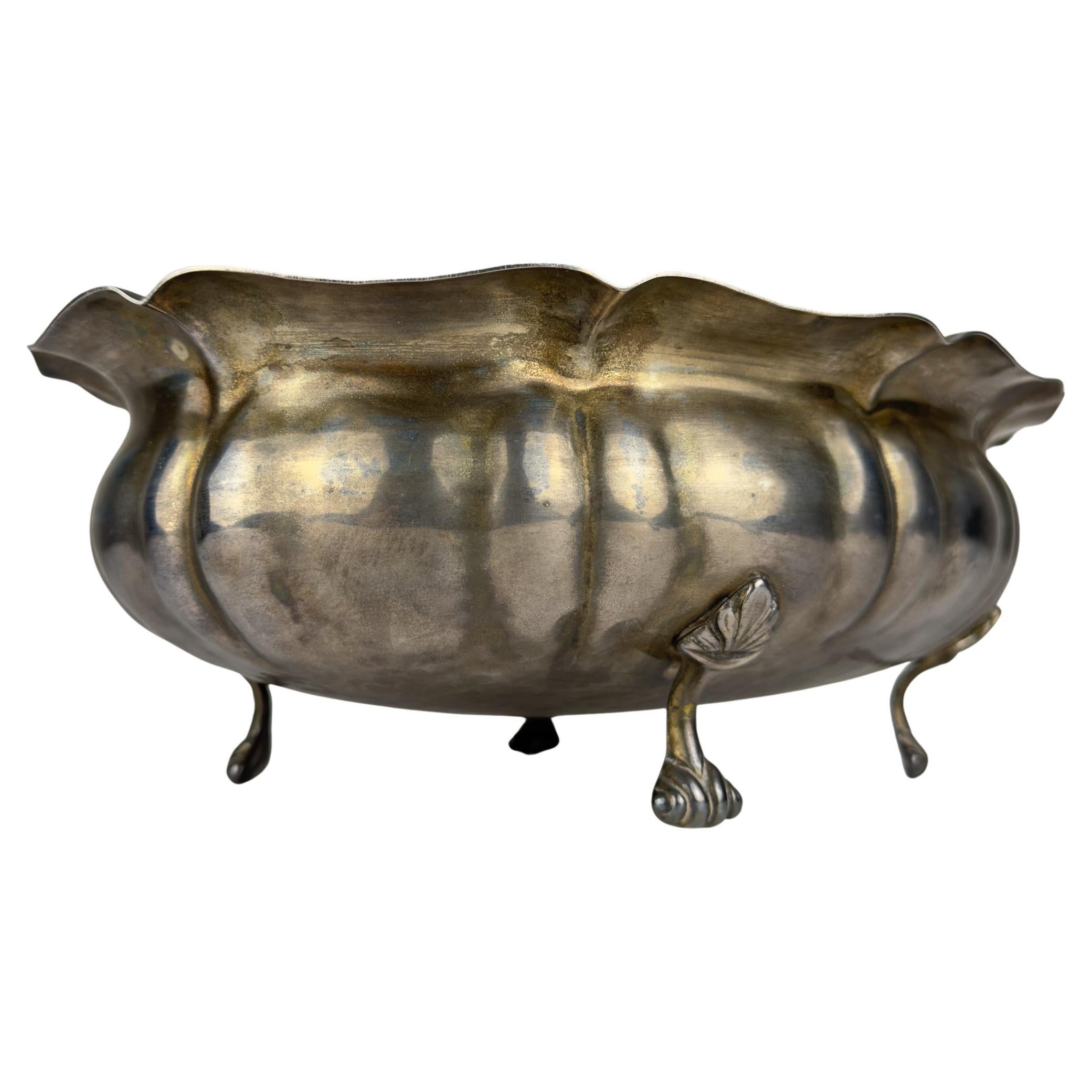 Vintage Silver Plated Bread Basket or Fruit Dish, Italy, 1950s