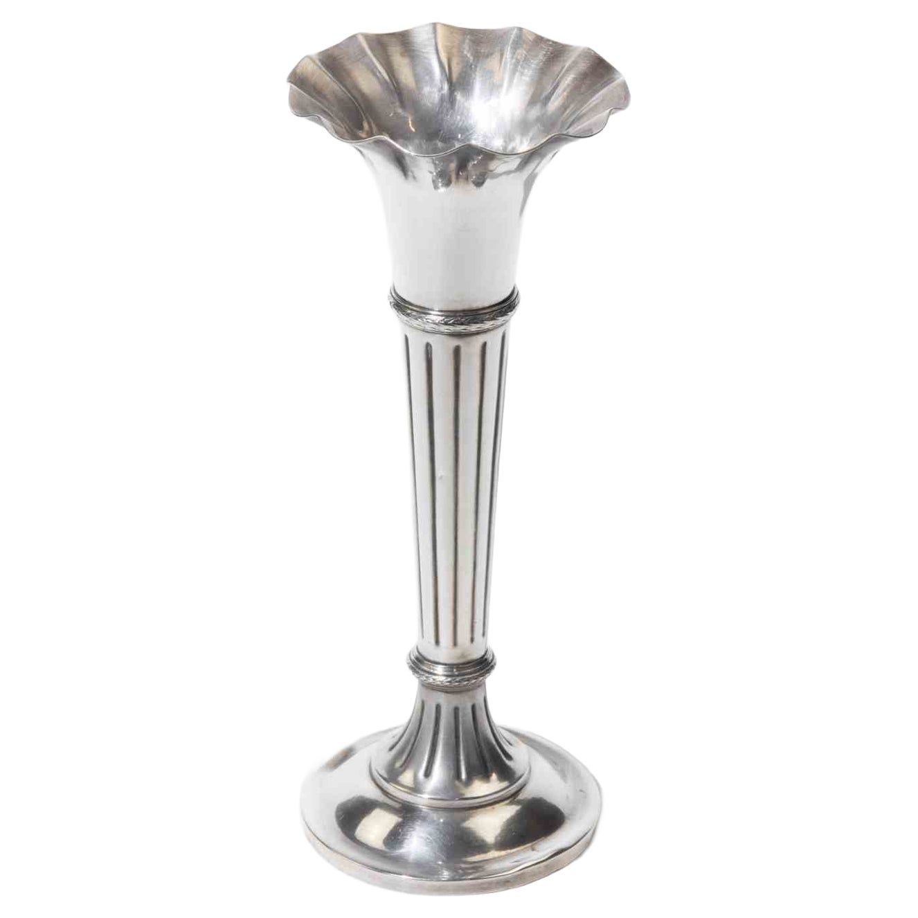 Vaso a bocciolo vintage placcato in argento di Groggi Milano, anni '60