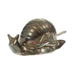 Vintage Silver Plated Butter Dish Snail EP Zinc Hong Kong 1960s
