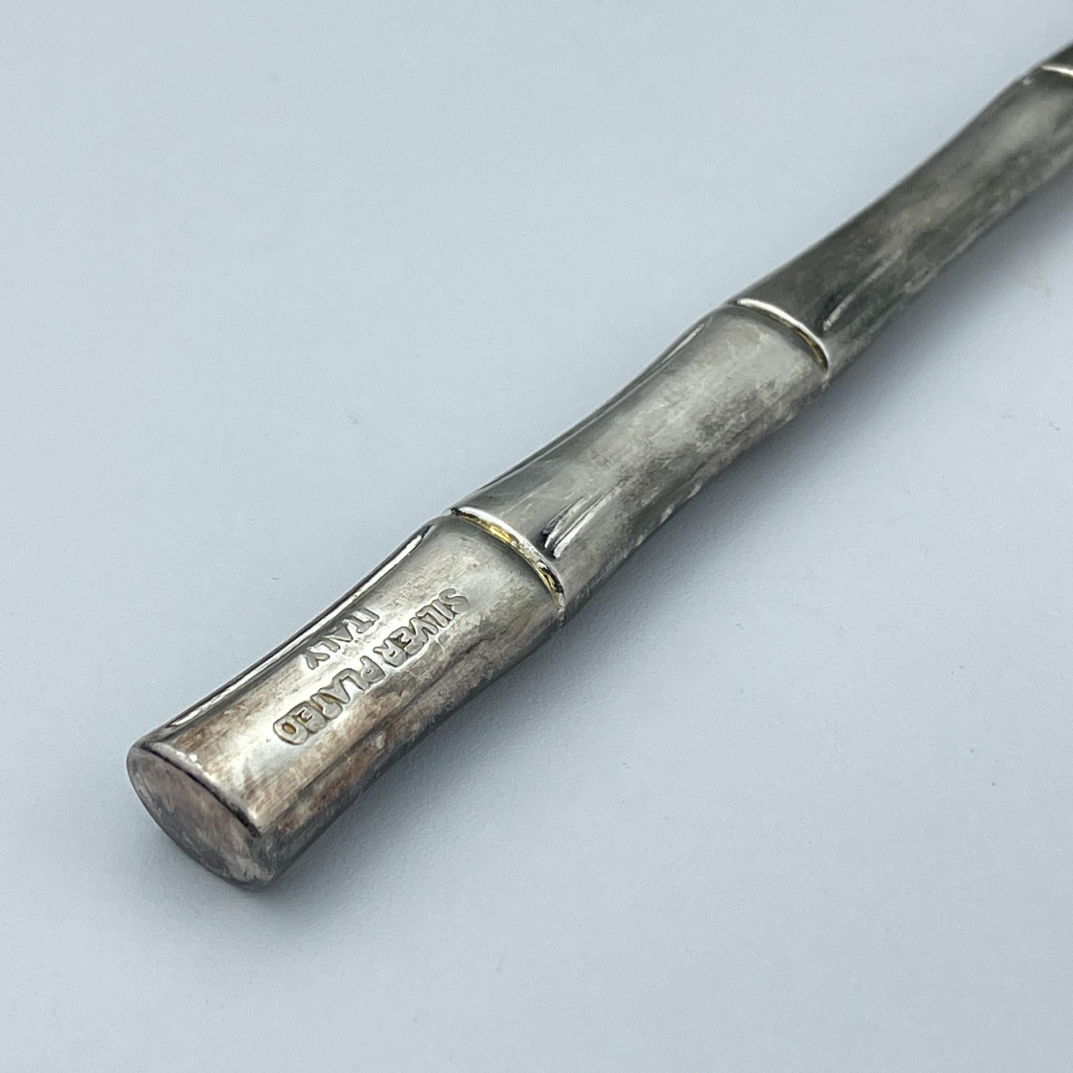 Vintage versilberter Tortenheber mit bambusförmigem Griff, Italien 1950er Jahre (Versilberung) im Angebot