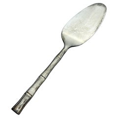 Vintage versilberter Tortenheber mit bambusförmigem Griff, Italien 1950er Jahre