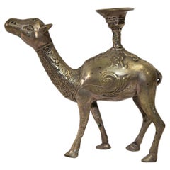 Vintage Silver Plated Camel Form Candle Holder