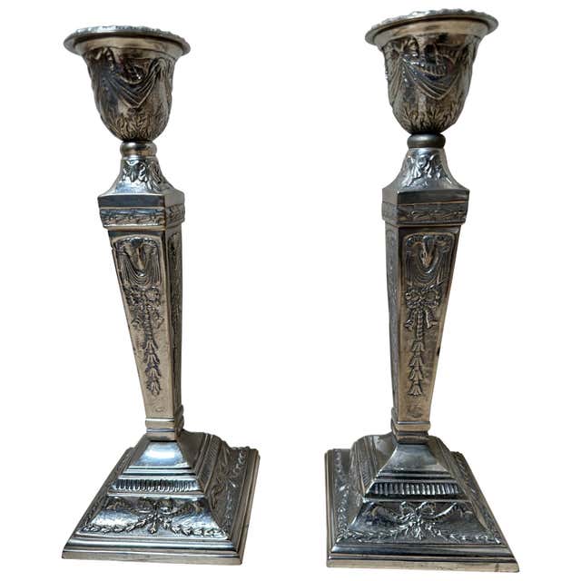 Hollywood Regency Fireplace Chrome Andirons For Sale at 1stDibs