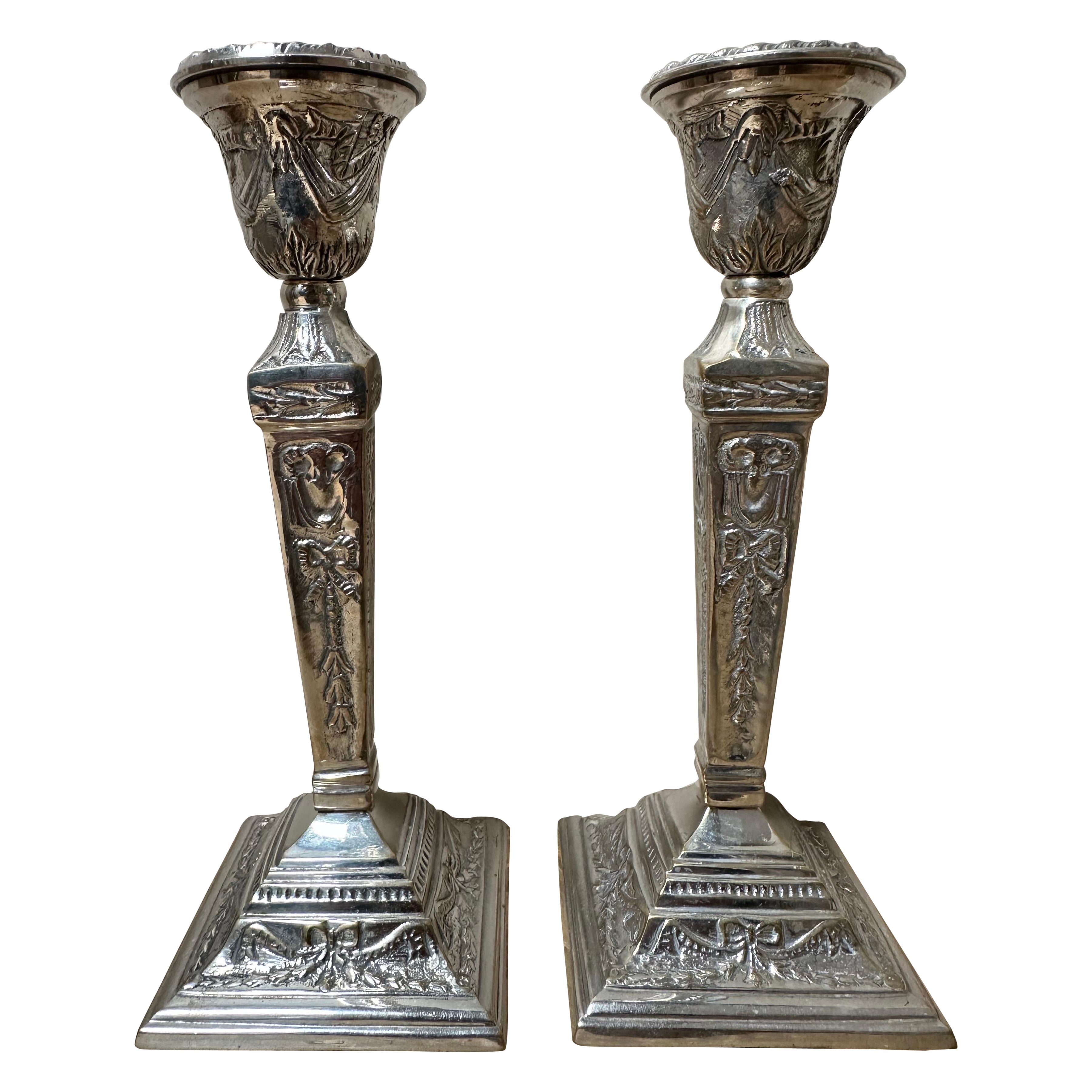 Vintage Silver-Plated Candle Sticks, C. 1960