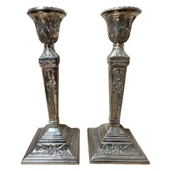Vintage Silver-Plated Candle Sticks, C. 1960