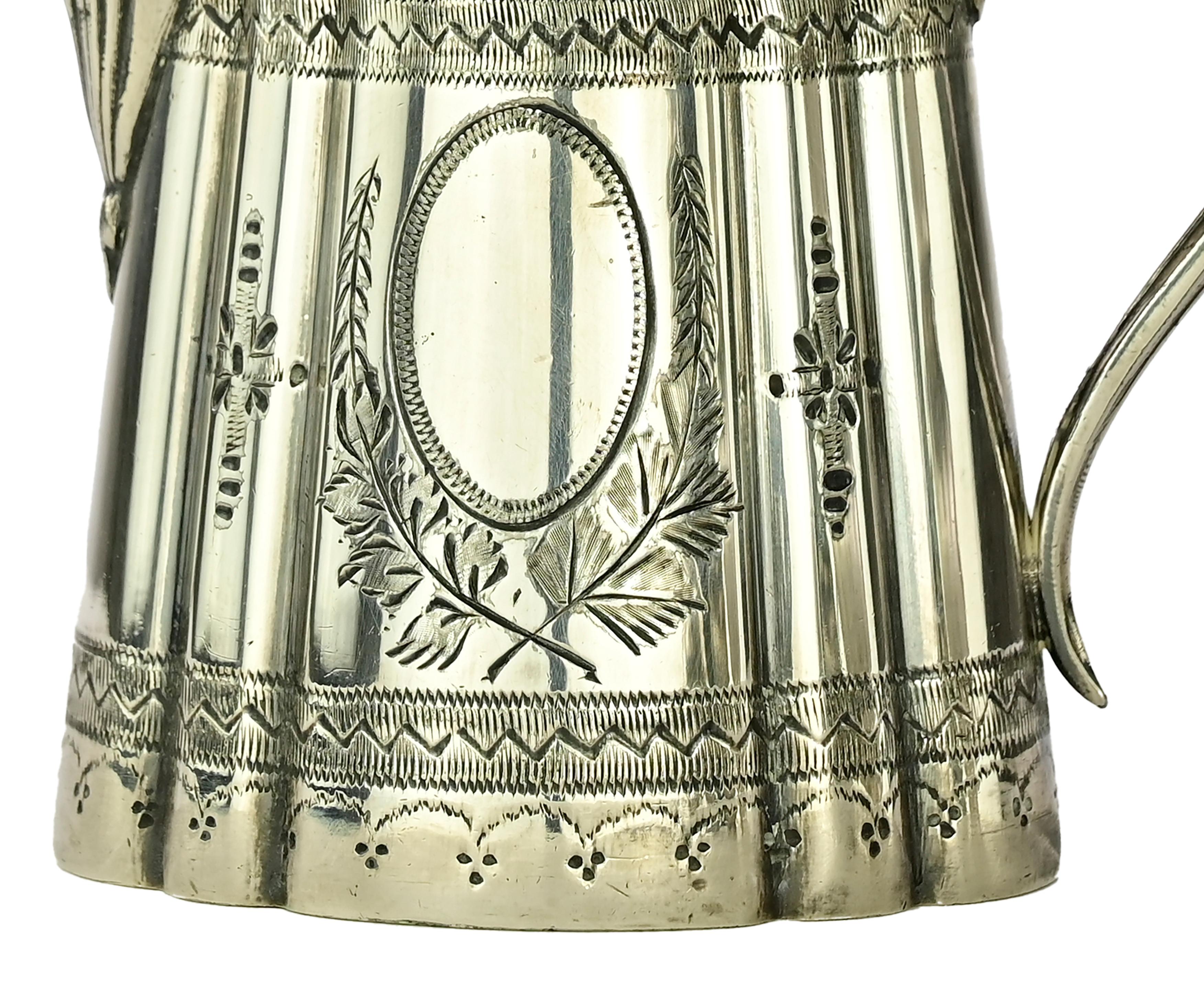 Jarra vintage bañada en plata, finales del siglo XIX en Bueno estado para la venta en Roma, IT