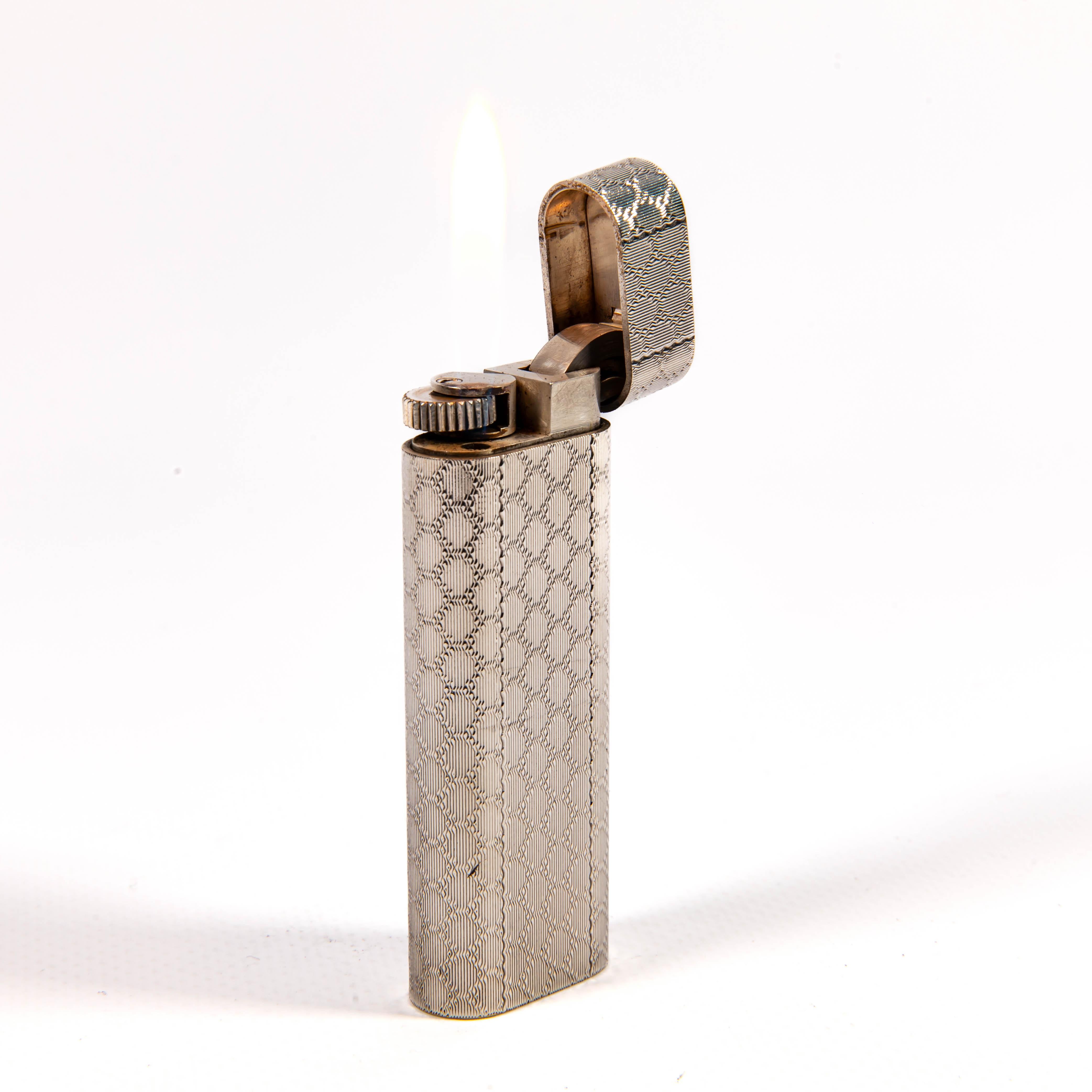 Vintage A Silver Plated CARTIER Les Must Lighter 1970s en vente 3