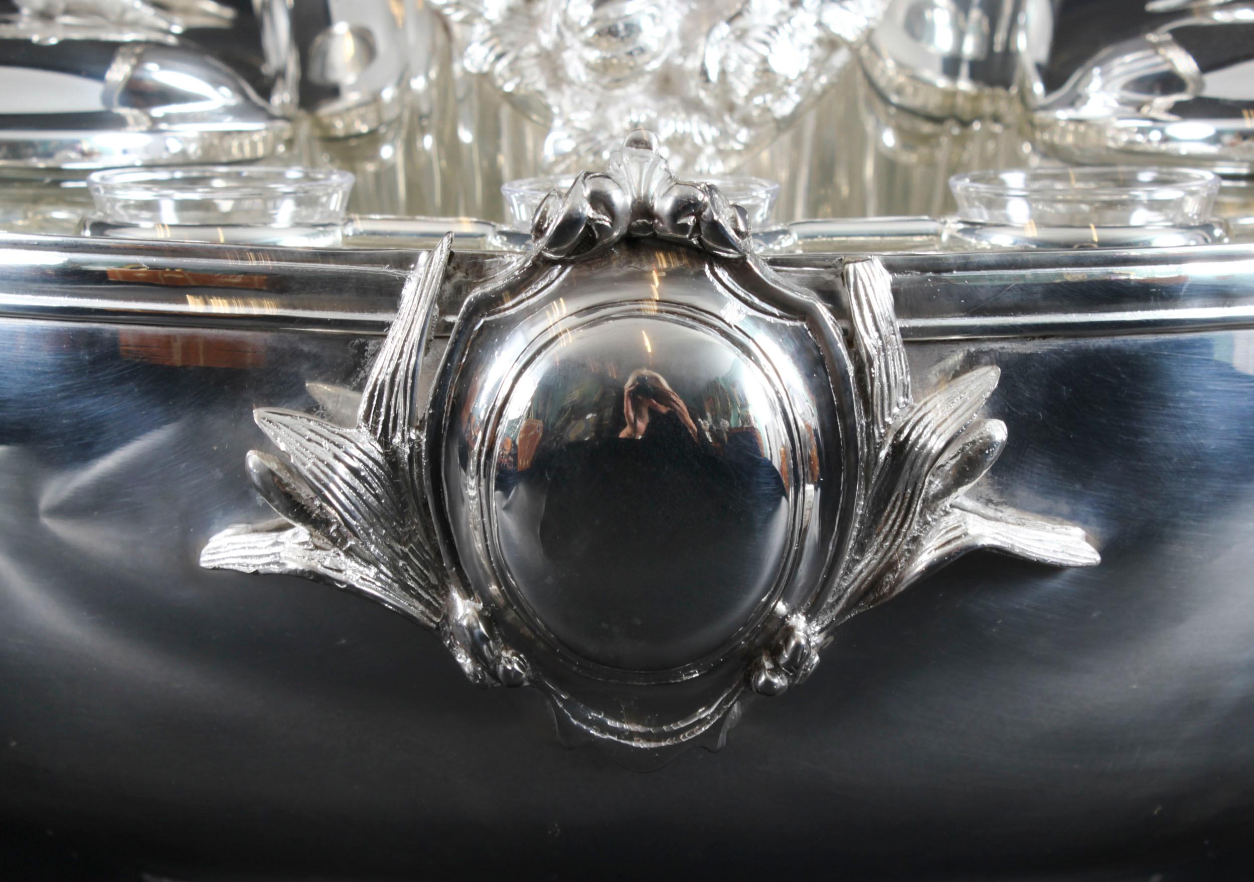 Enfriador vintage de caviar y champán bañado en plata Siglo XX siglo XX en venta