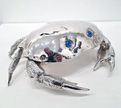 Silver Plate Caviar Dish in the Shape of a Crab after Franco Lapini, c. 1970