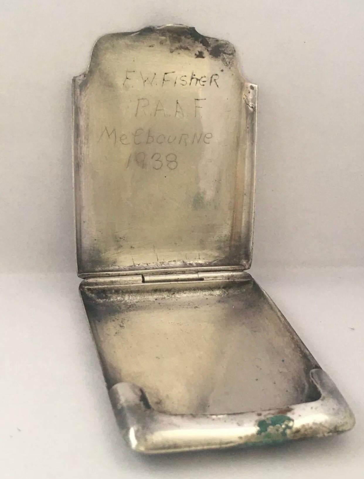Vintage Silver Plated Cigarette Case For Sale 1