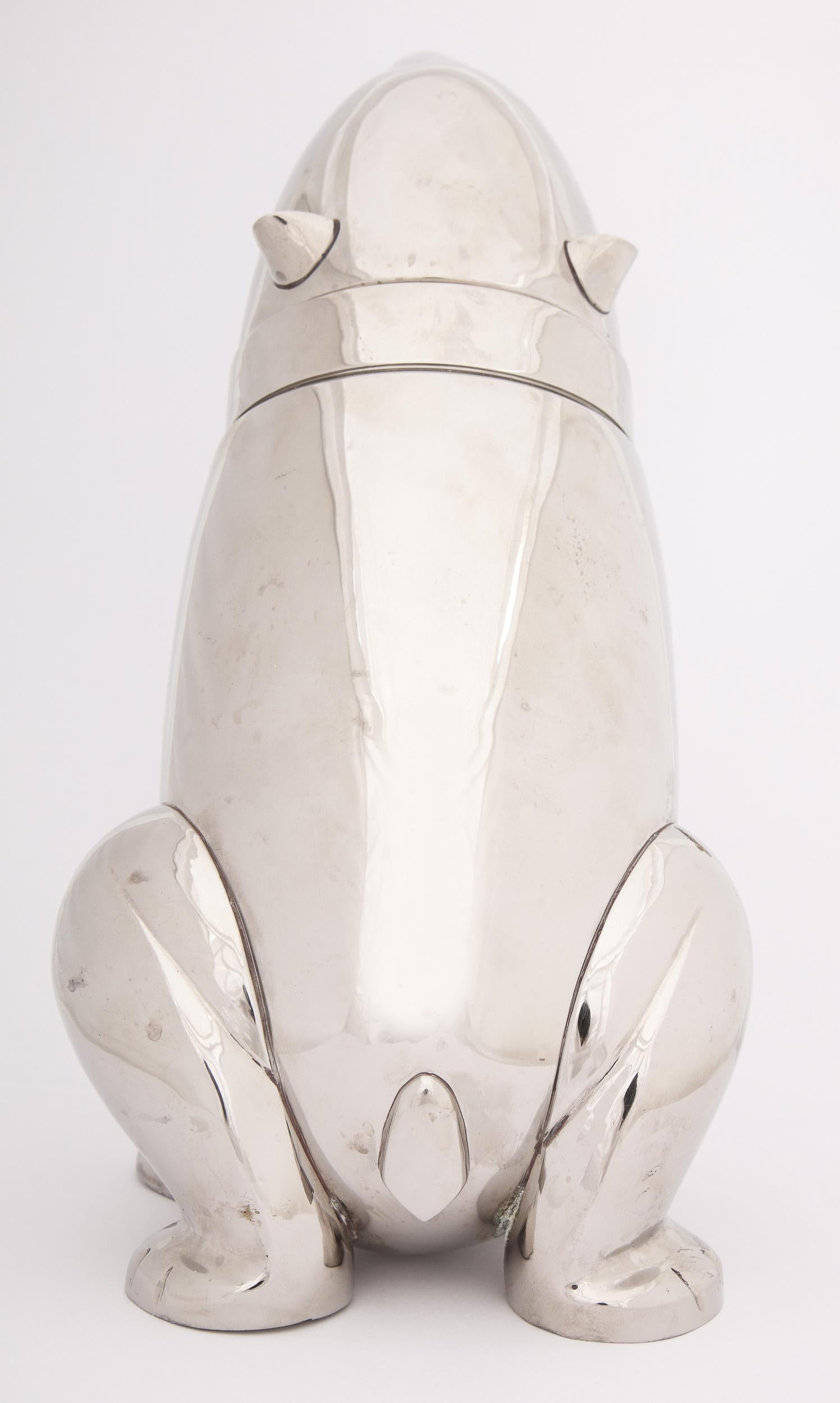 Vintage Silver Plated Cocktail Shaker in the Form of a Polar Bear 6