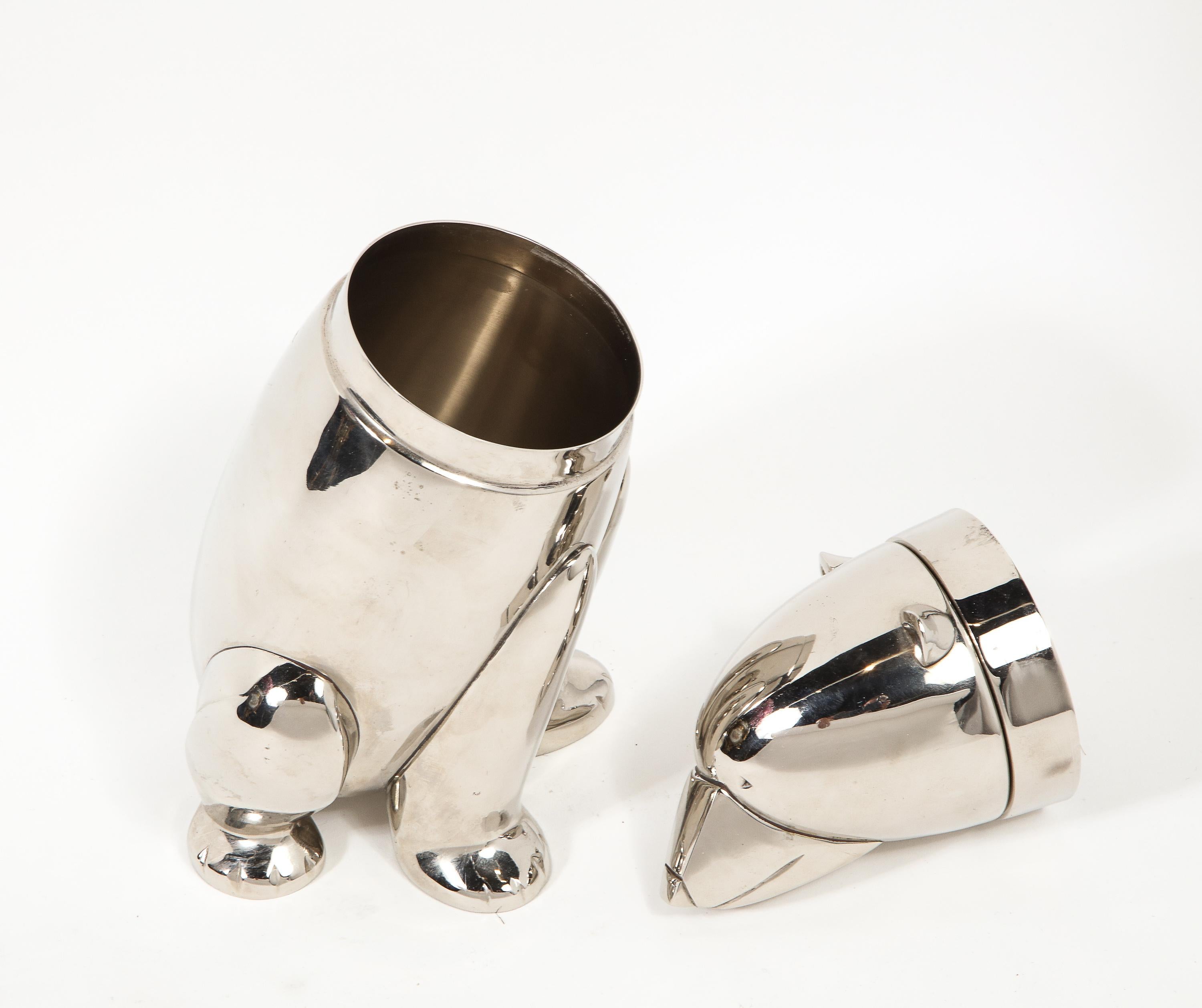 Vintage Silver Plated Cocktail Shaker in the Form of a Polar Bear 5