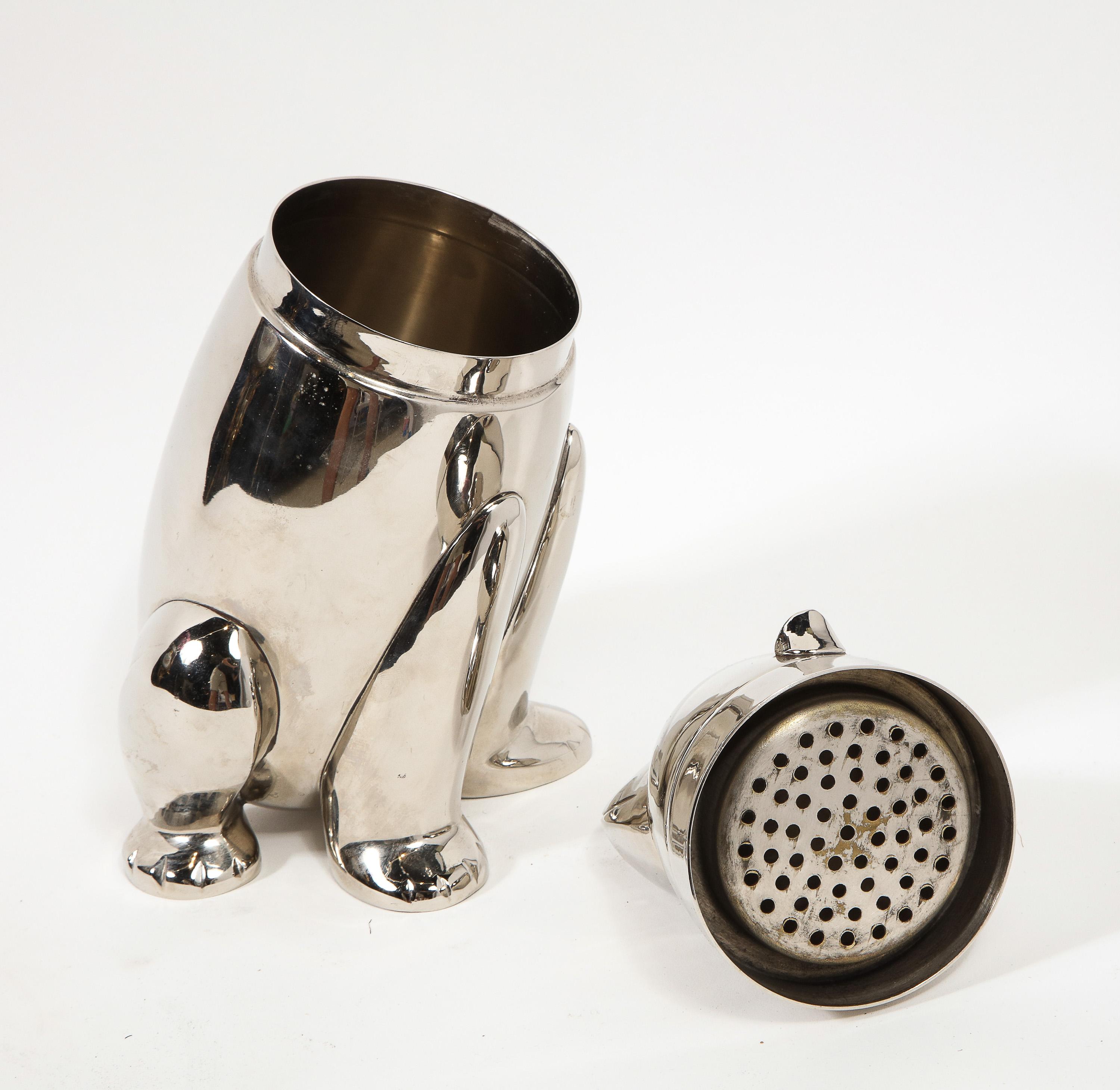 Vintage Silver Plated Cocktail Shaker in the Form of a Polar Bear 7