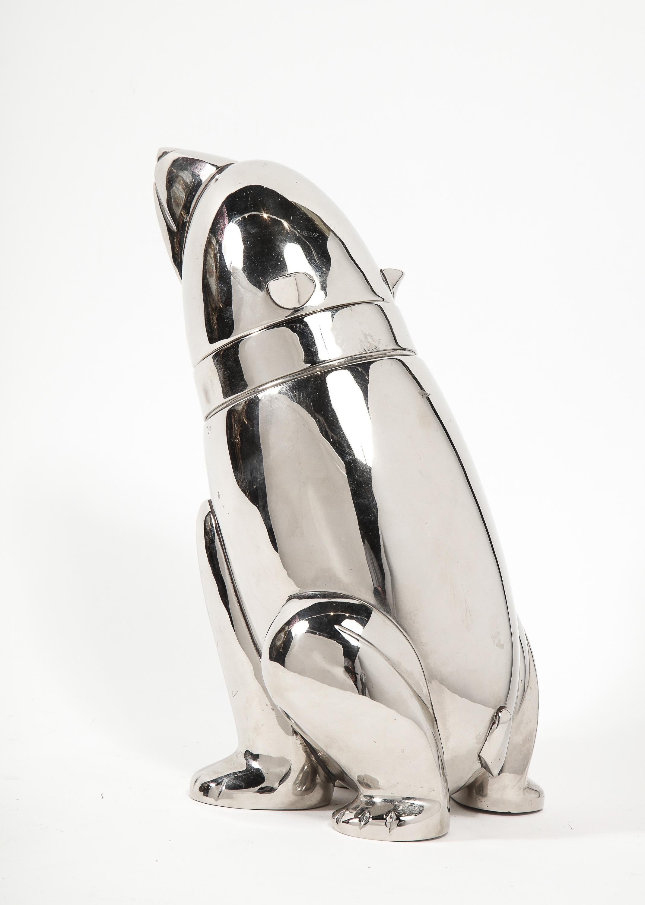 Vintage Silver Plated Cocktail Shaker in the Form of a Polar Bear 10