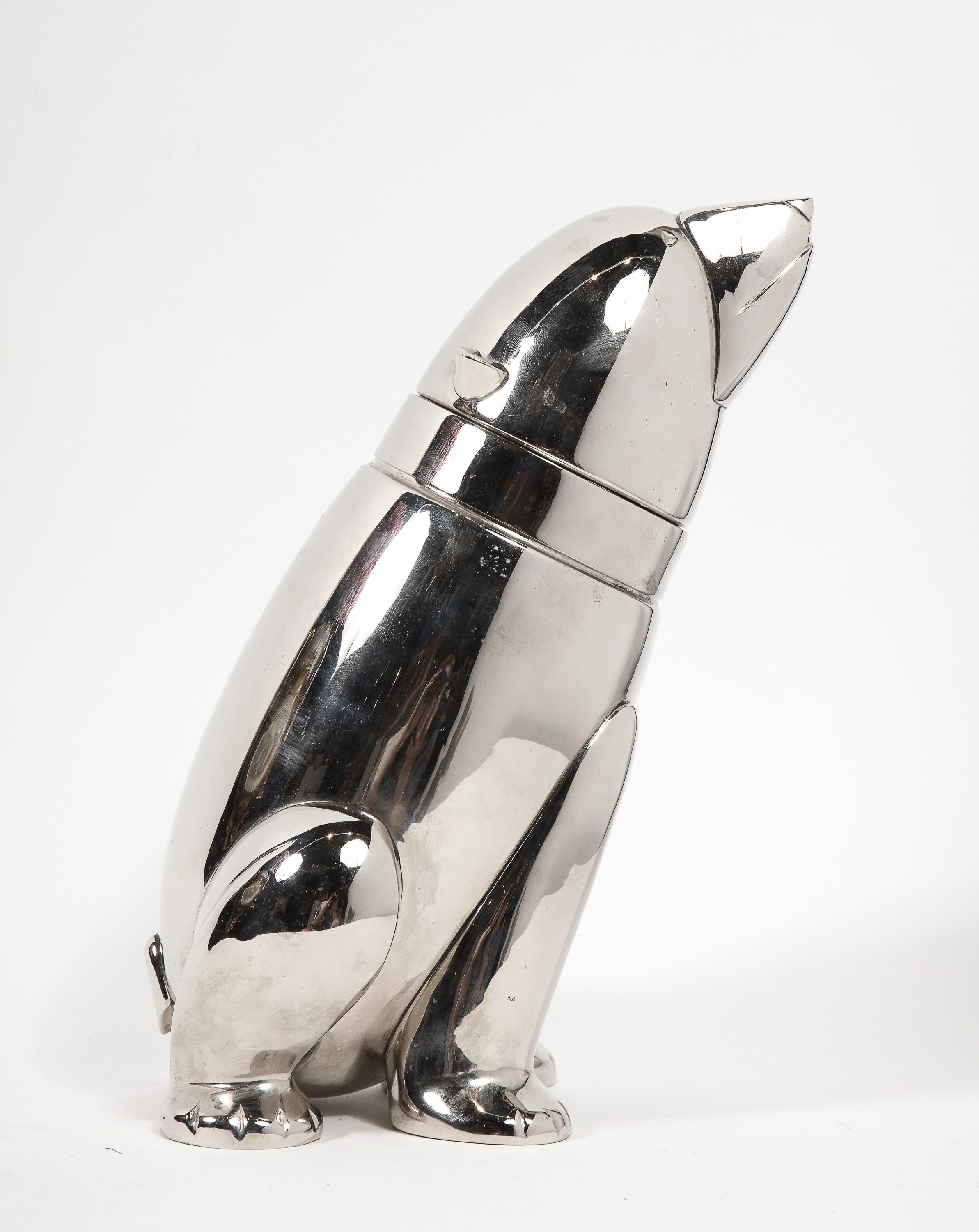 Vintage Silver Plated Cocktail Shaker in the Form of a Polar Bear 11