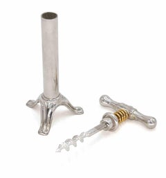 Versilberter Korkenzieher im Vintage-Stil, Italien, Mitte des 20. Jahrhunderts