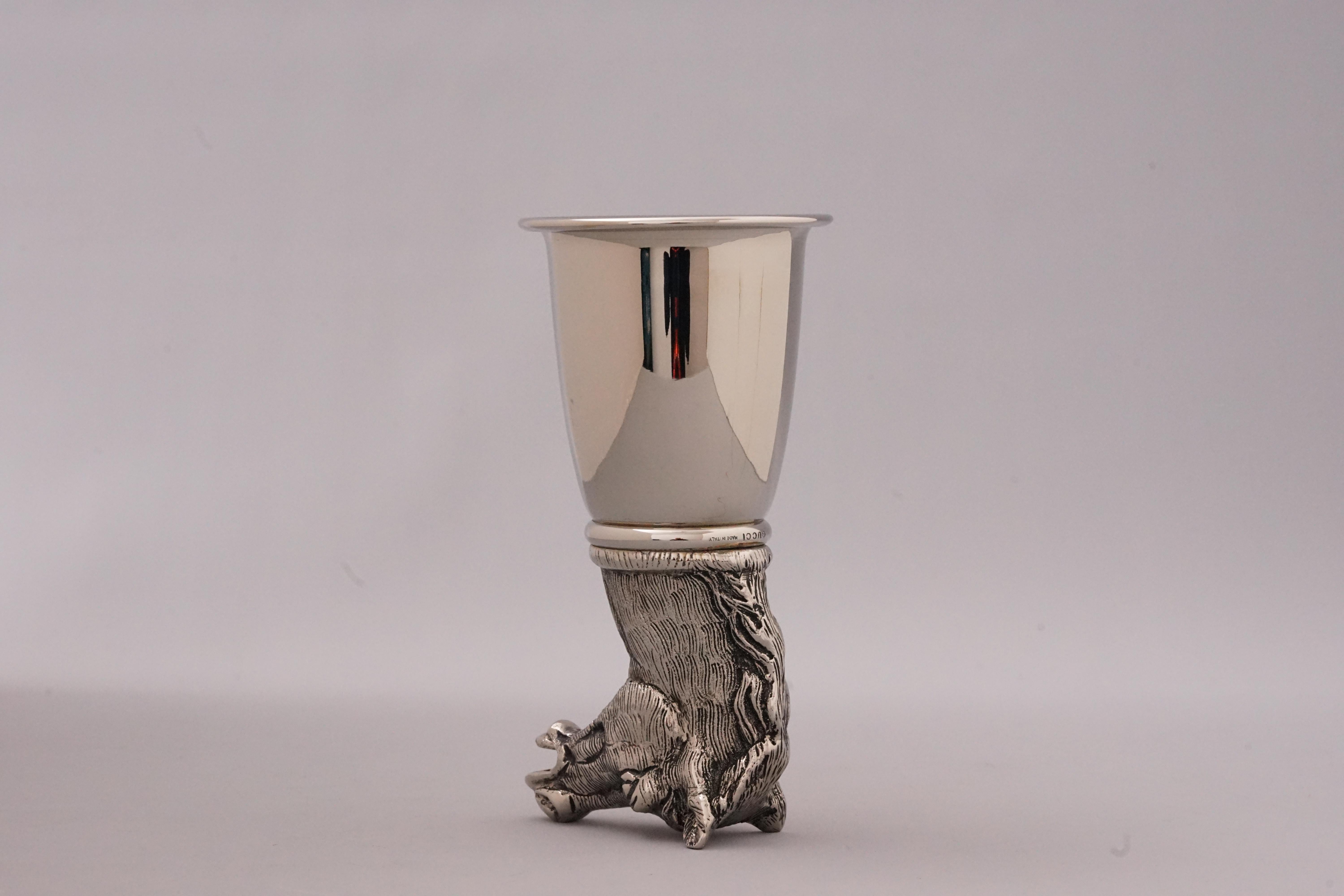 20th Century Vintage Silver Plated Cup with Horse Head from Gucci, 1970s For Sale