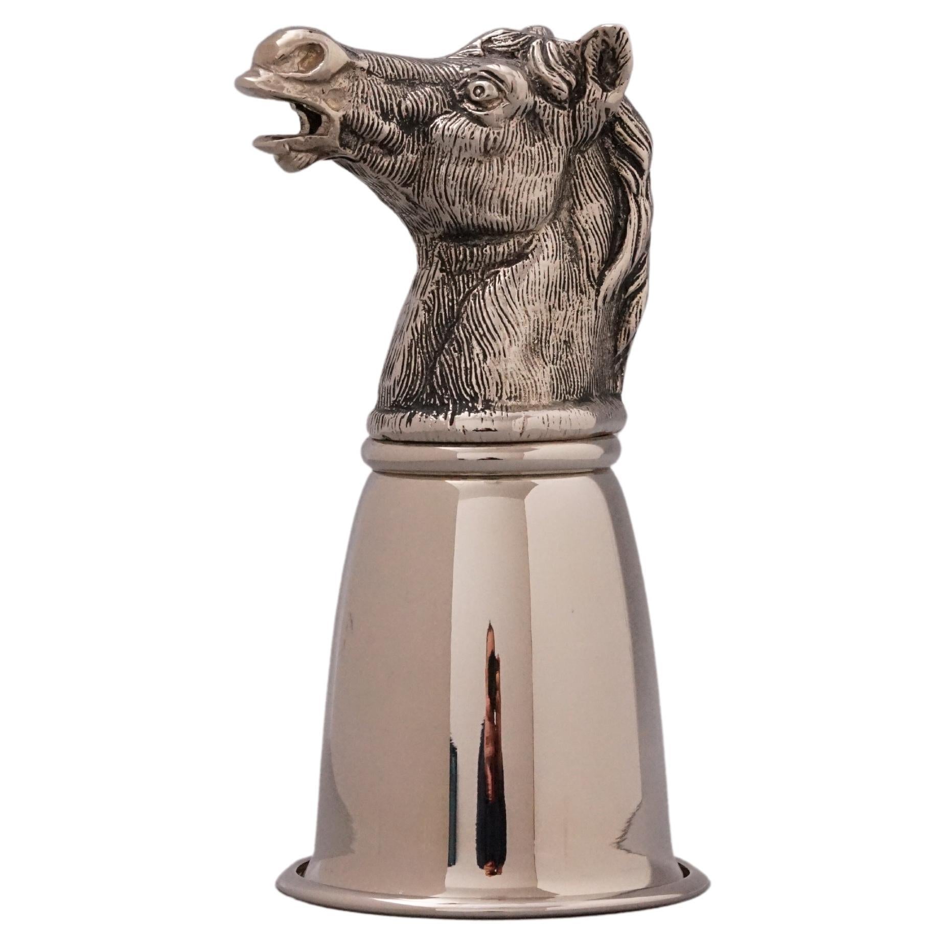 Vintage Silver Plated Cup with Horse Head from Gucci, 1970s