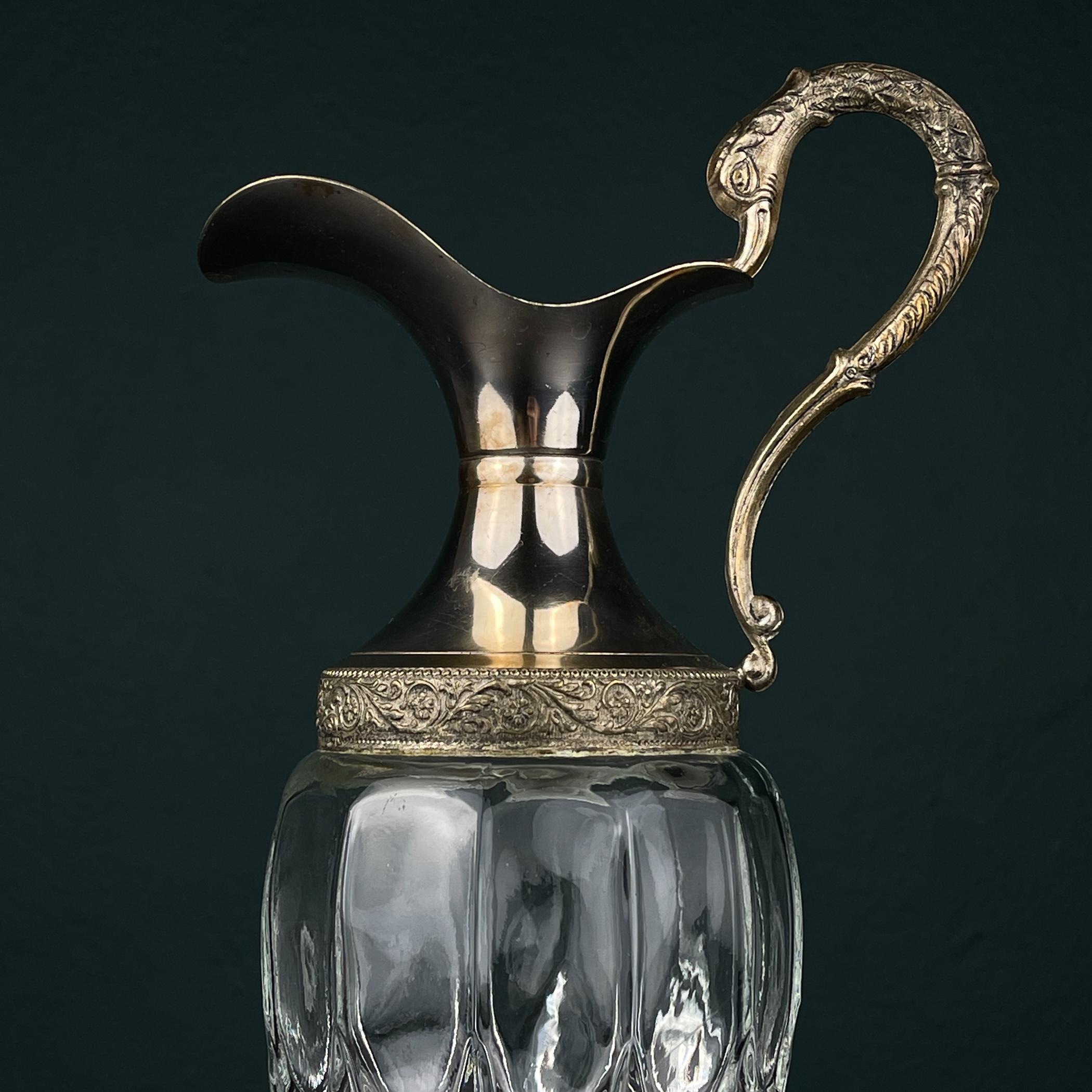 Vintage versilberte Karaffe Distillerie Buton Bologna, Italien, 1950er Jahre (20. Jahrhundert) im Angebot