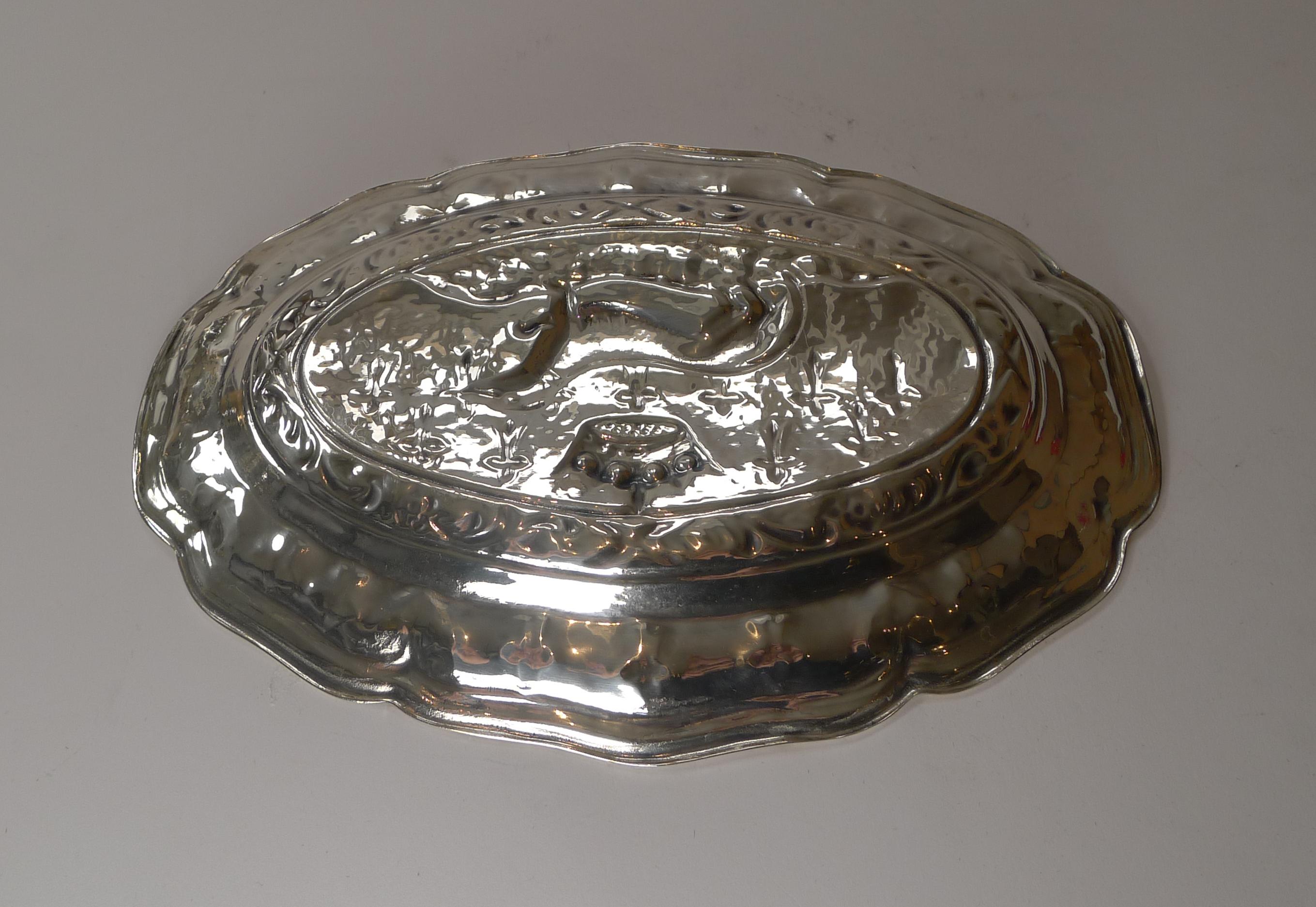 Vintage Silver Plated Decorative Plate by Valenti, Barcelona 1