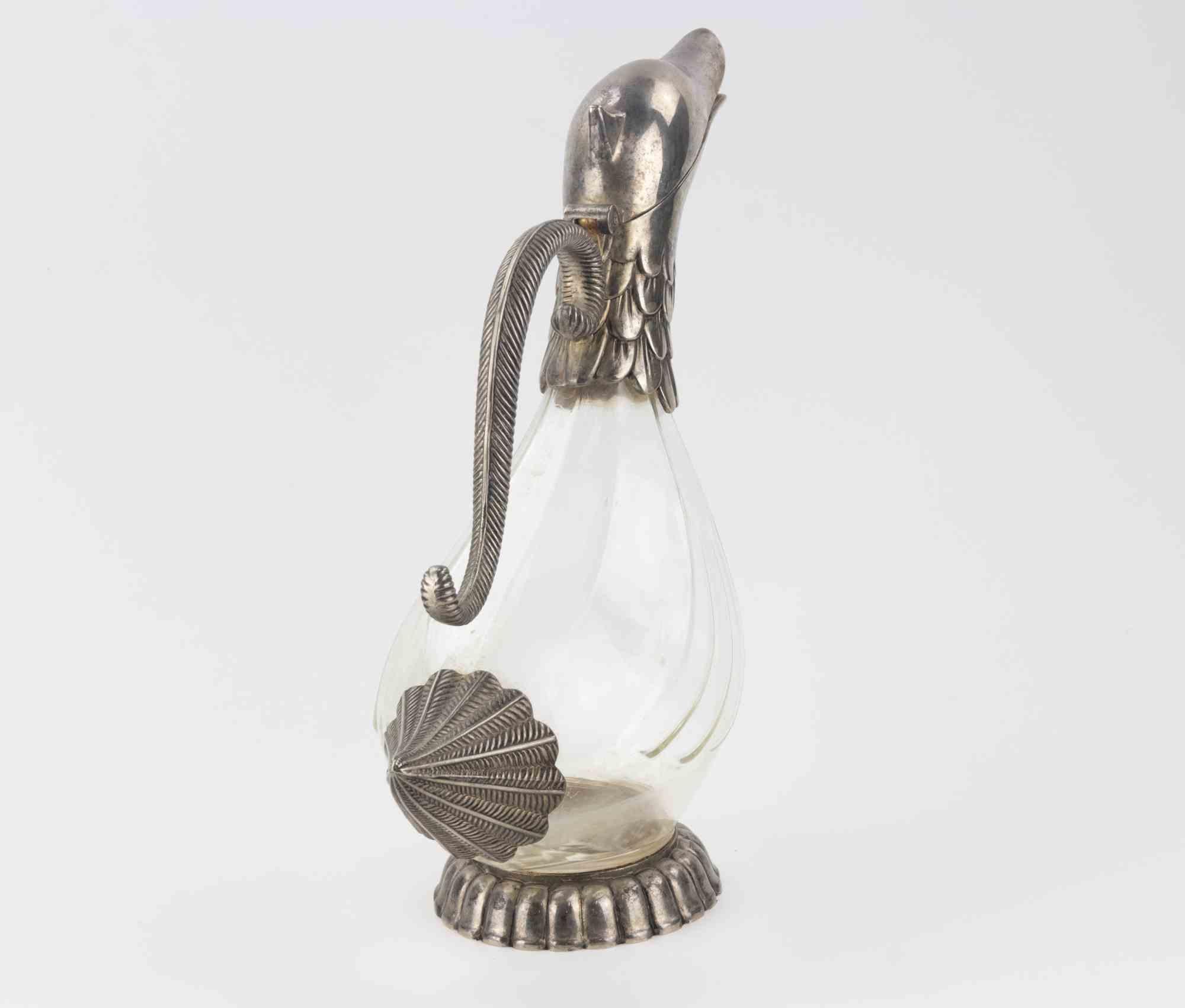 Vintage Versilberte Karaffe in Entenform von Silea, 1970er Jahre (Silber) im Angebot