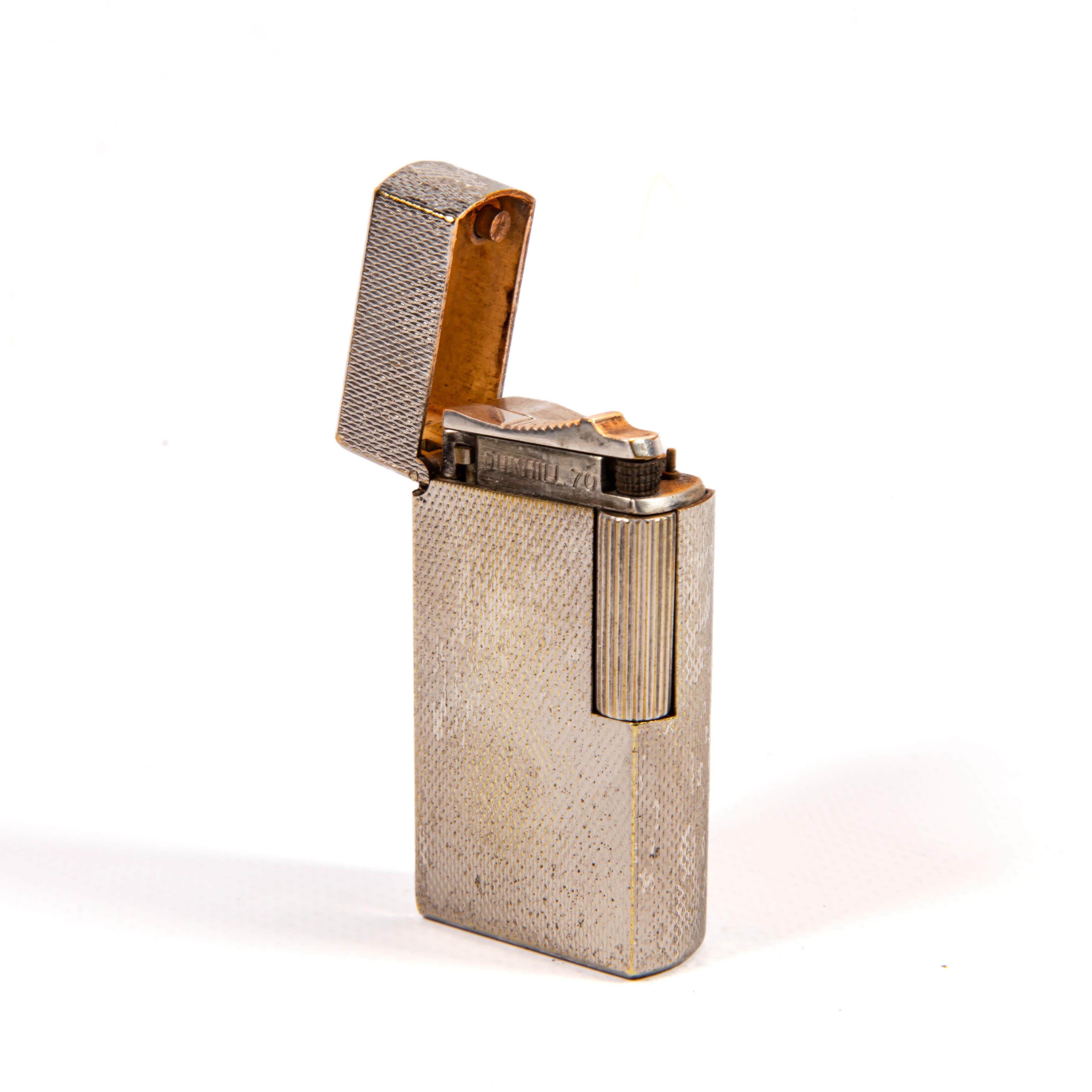 Vintage A Silver Plated Dunhill 70 Lighter 1970s en vente 2