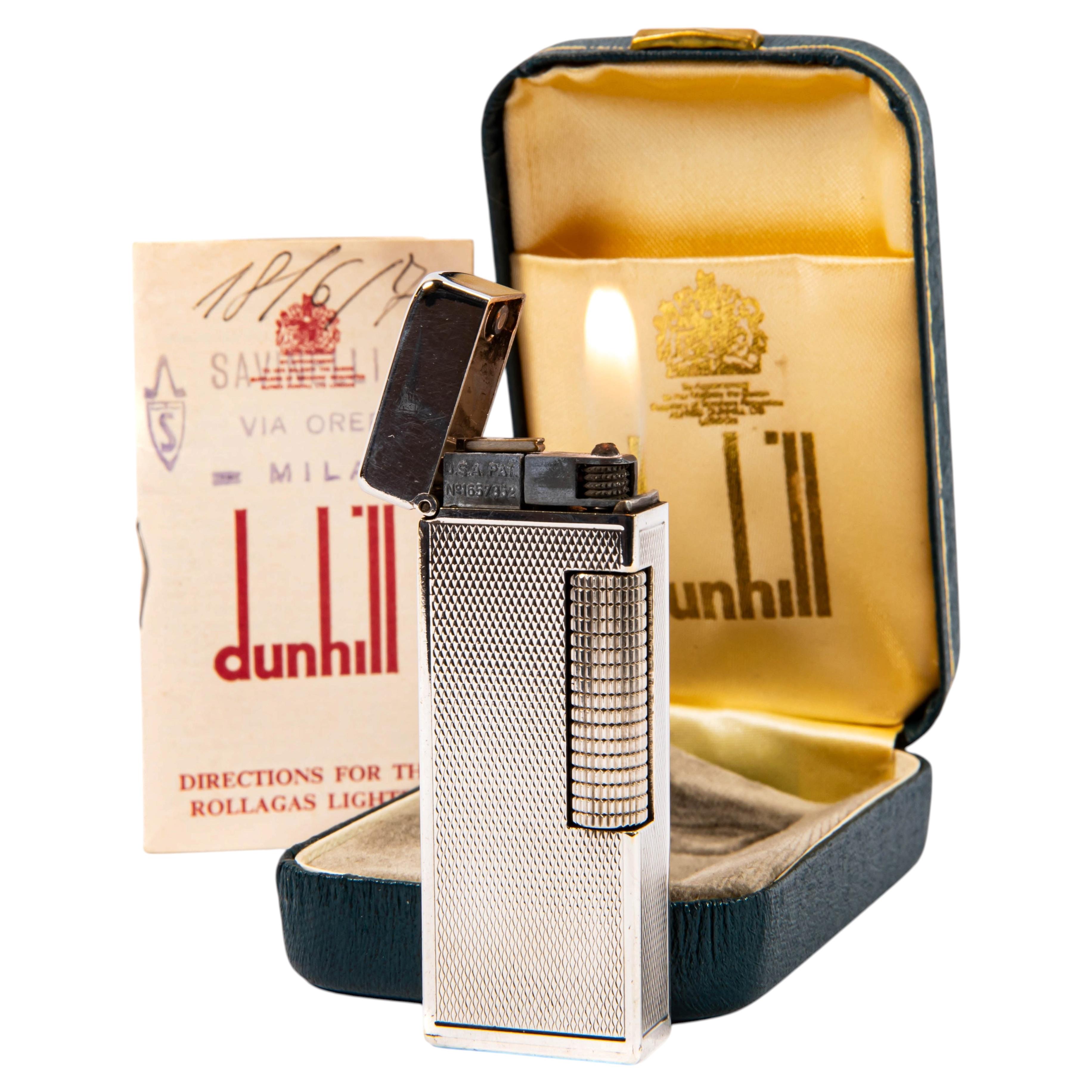 Vintage Silver Plated Dunhill Rollagas Lighter Barley in Box 1965