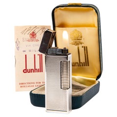 Vintage Silver Plated Dunhill Rollagas Lighter Barley in Box 1965