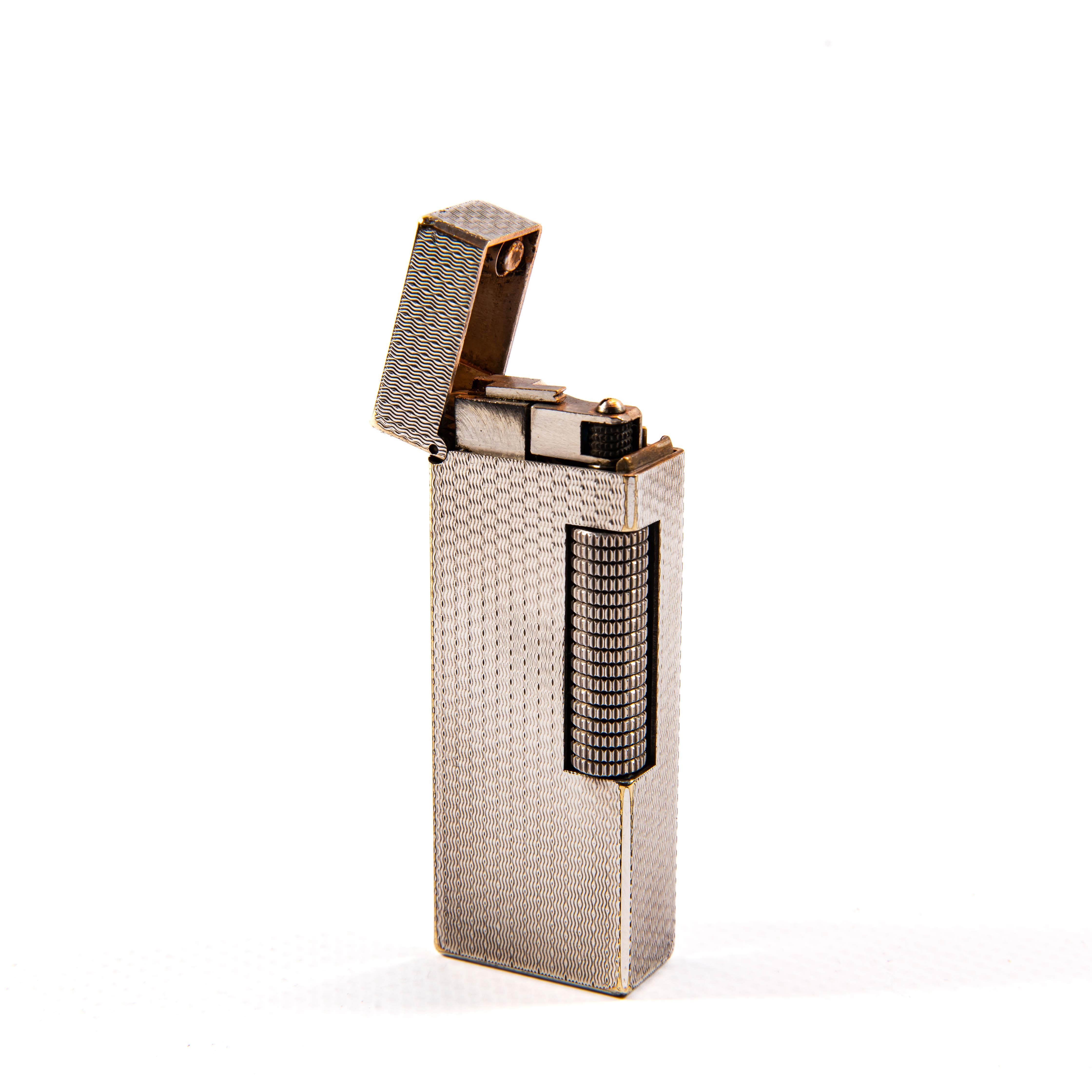 Cestino per accendini DUNHILL Rollagas placcato in argento vintage anni '60 in vendita 2