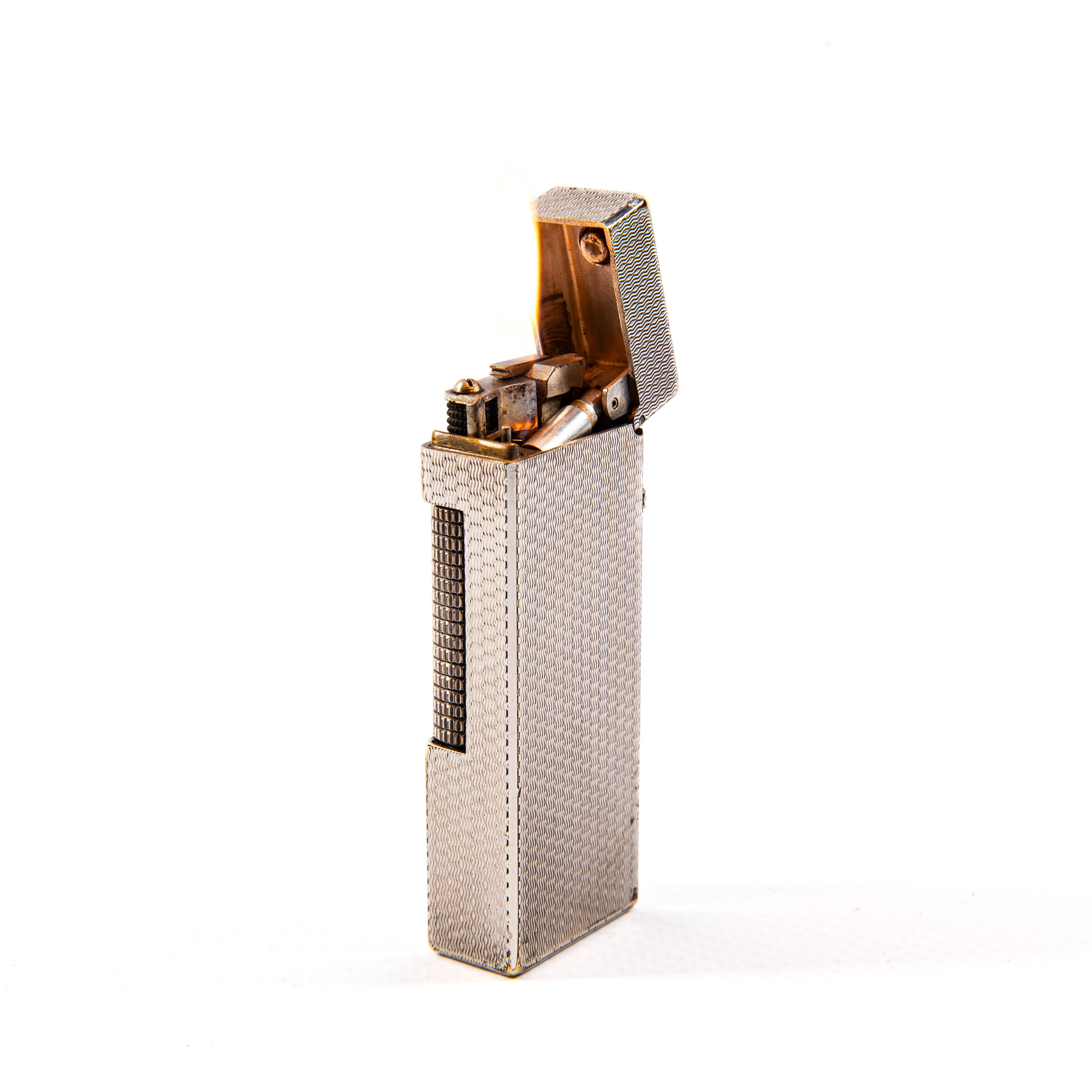 Cestino per accendini DUNHILL Rollagas placcato in argento vintage anni '60 in vendita 3