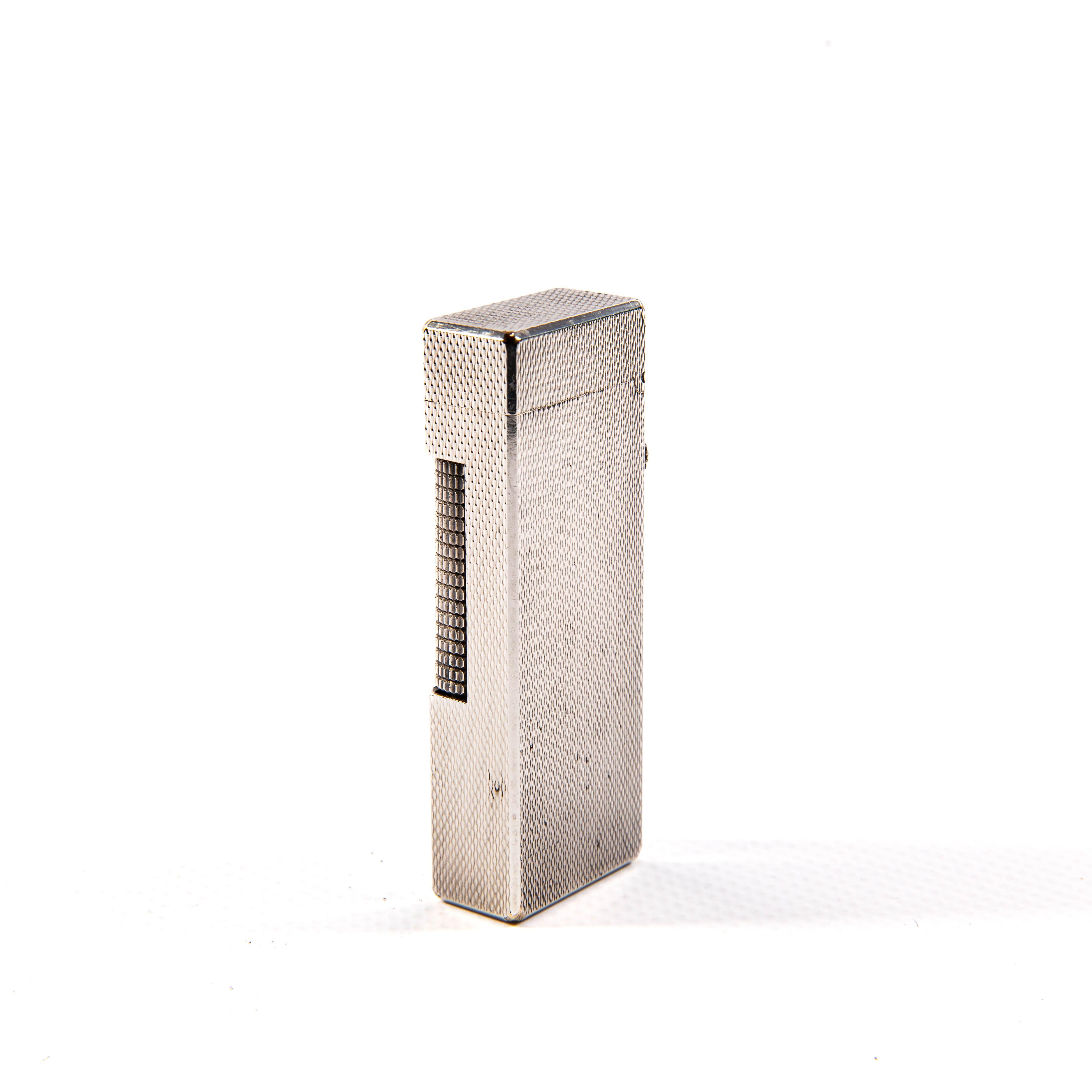 Vintage Silver Plated Dunhill Rollagas Lighter Fine Barley 1970s In Good Condition In DELFT, NL