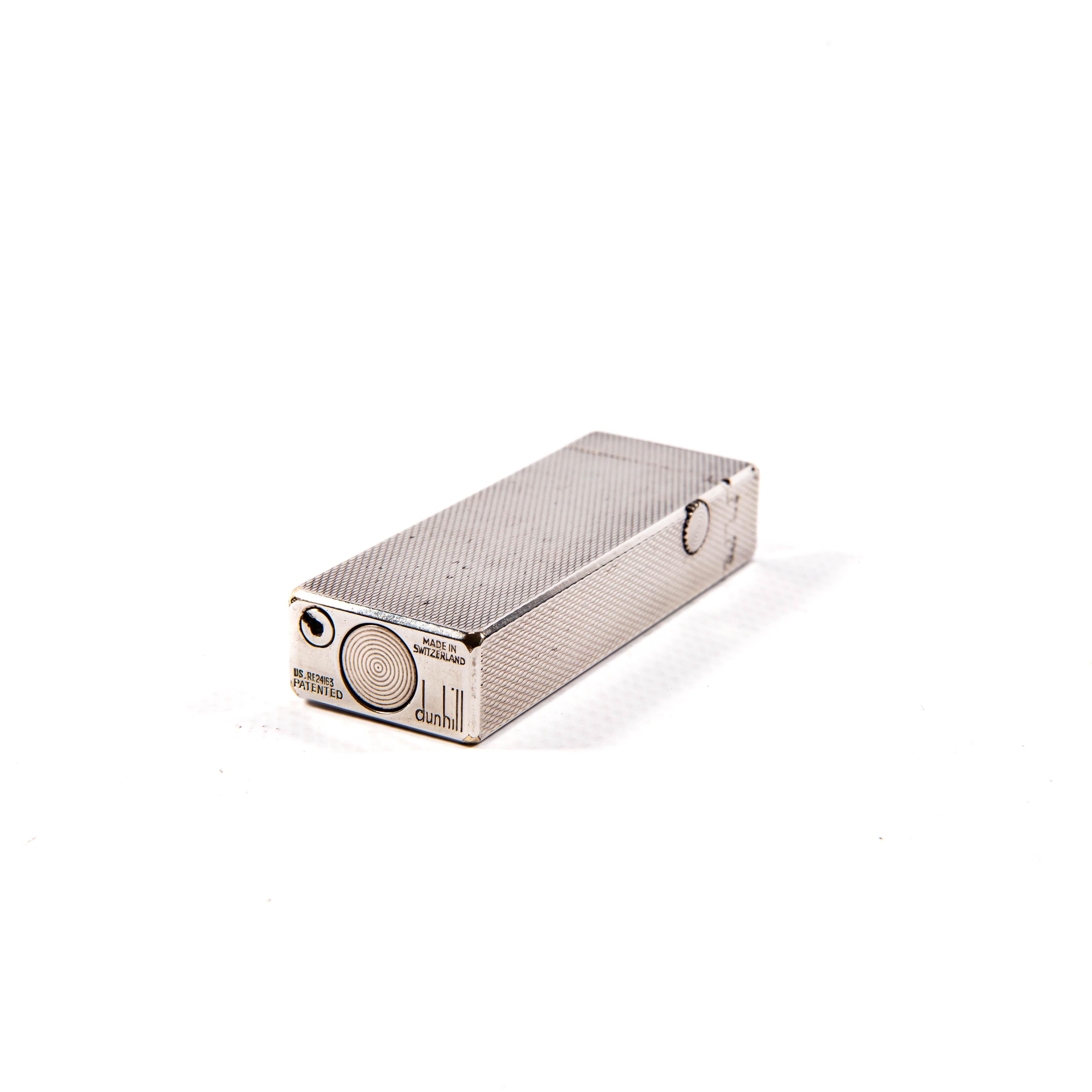 Vintage Silver Plated Dunhill Rollagas Lighter Fine Barley 1970s 5
