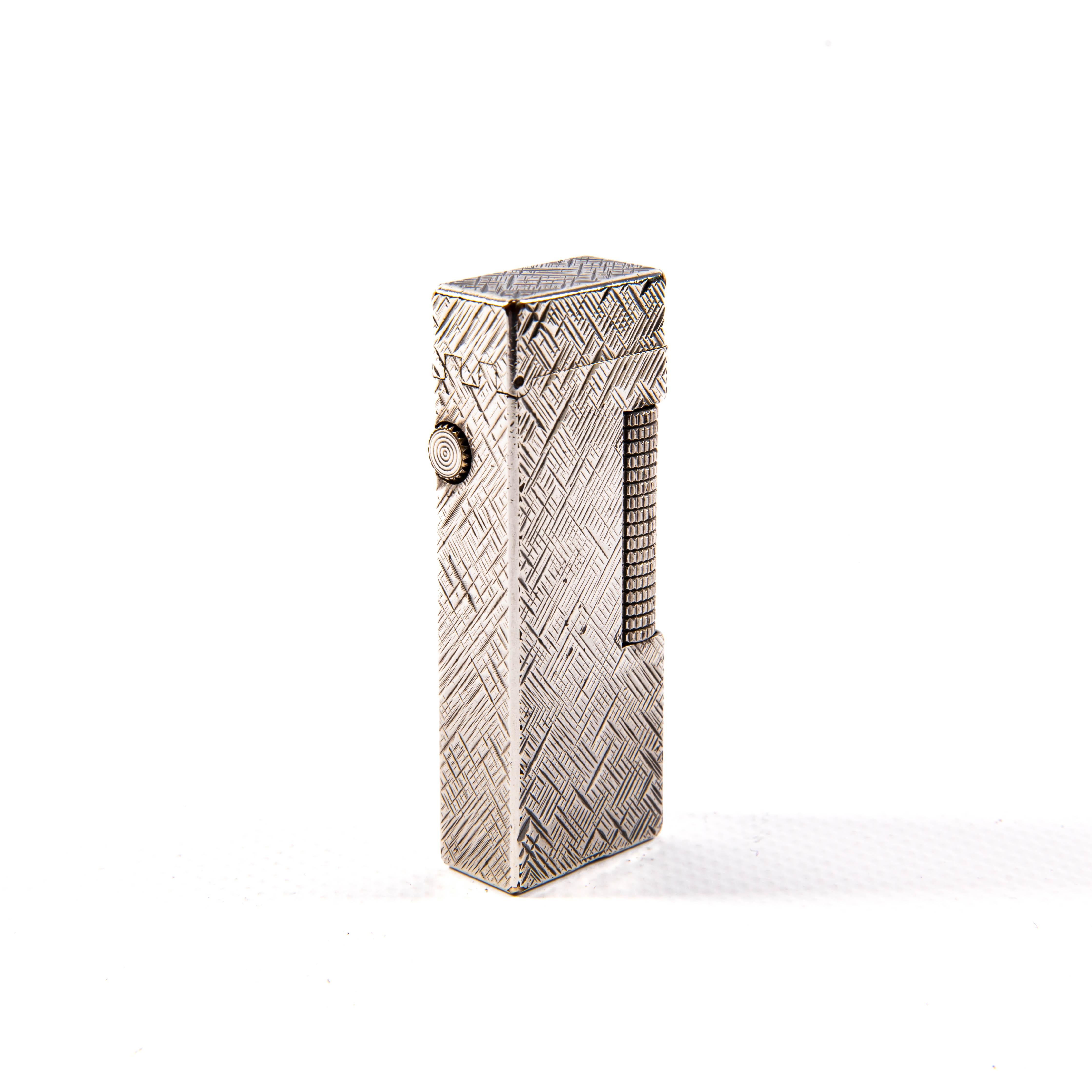 Accendino DUNHILL Rollagas placcato argento d'epoca Florentine anni '70 in vendita 1