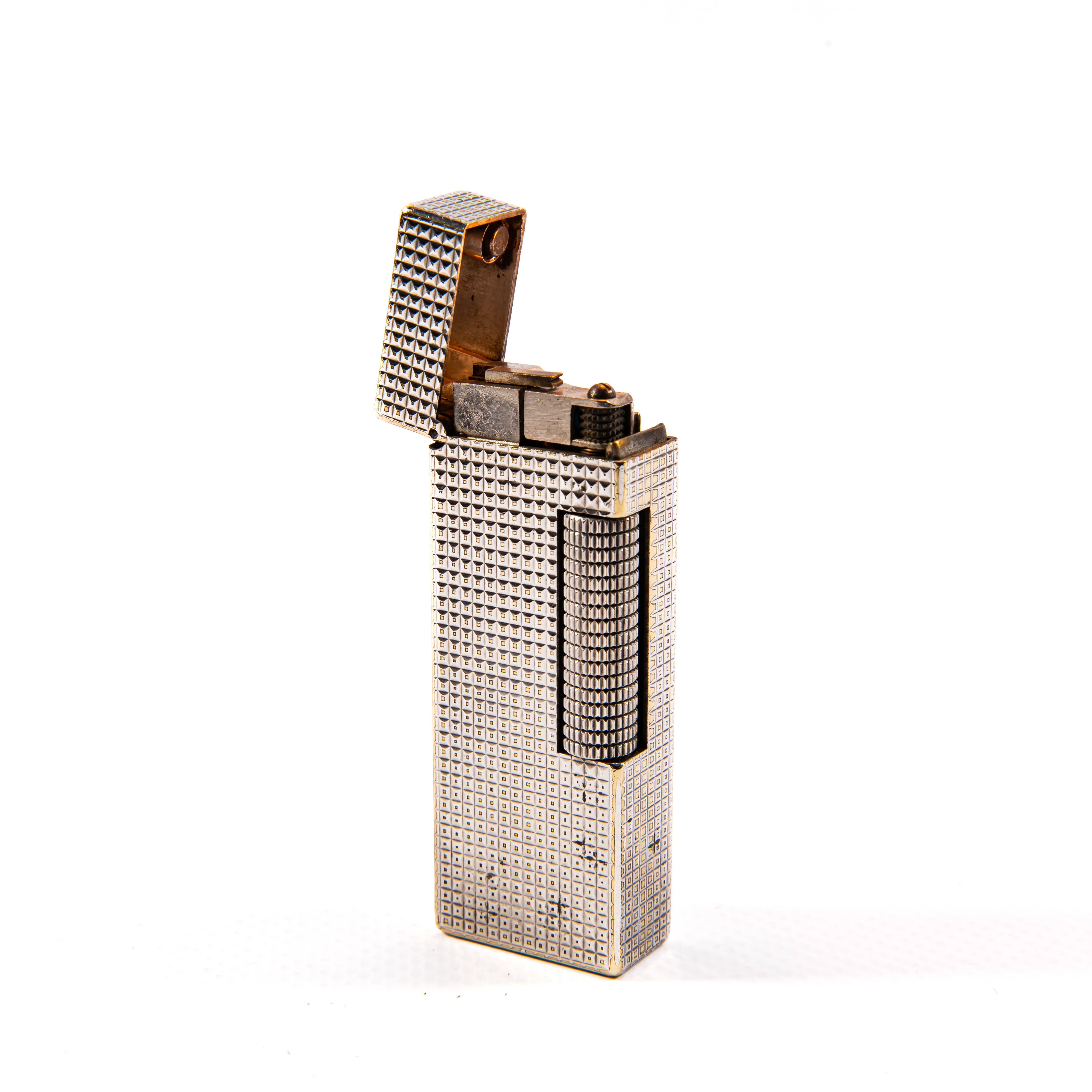 Versilberter Dunhill Rollagas-Leuchte, Hobnail, 1970er Jahre, Vintage im Angebot 2