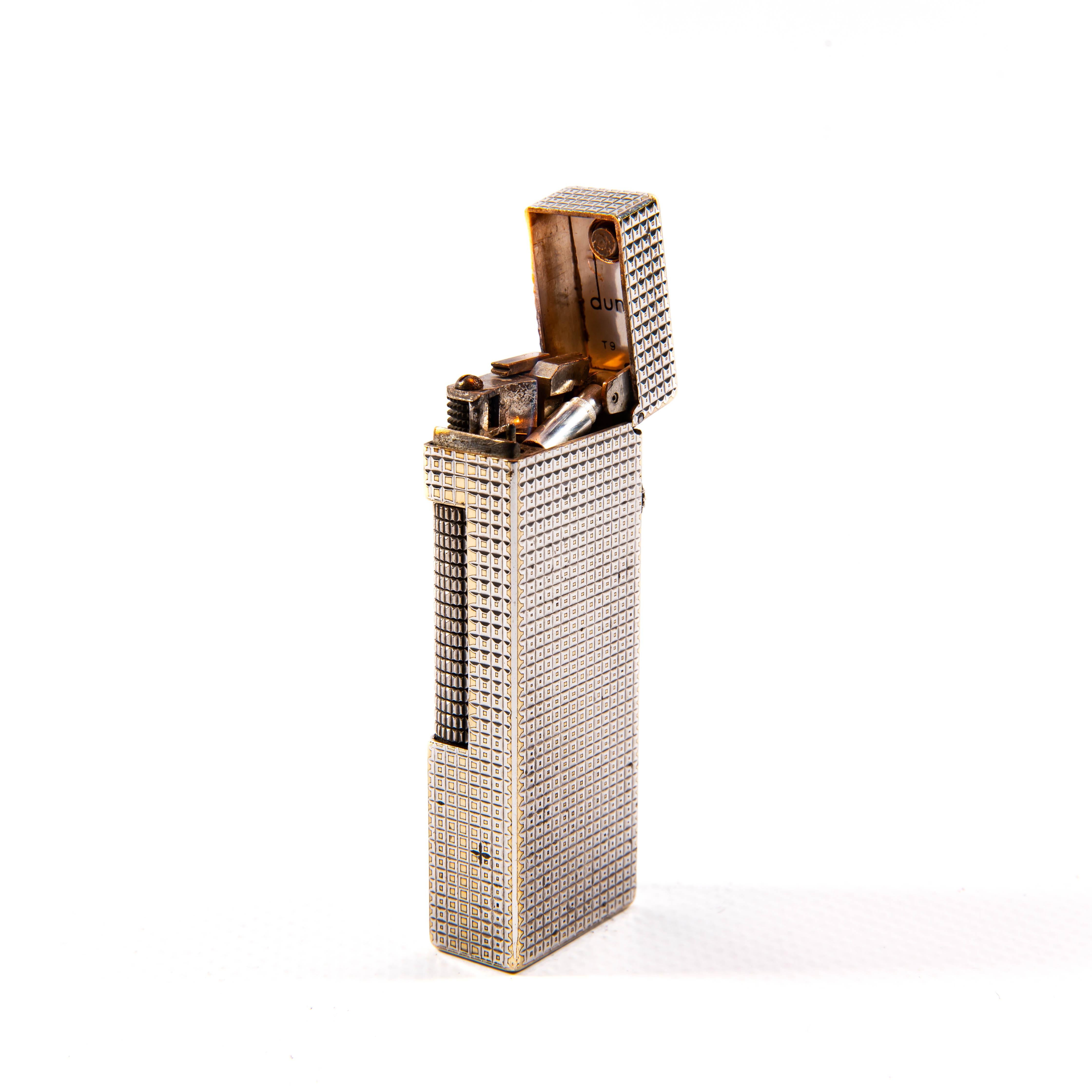 Versilberter Dunhill Rollagas-Leuchte, Hobnail, 1970er Jahre, Vintage im Angebot 3