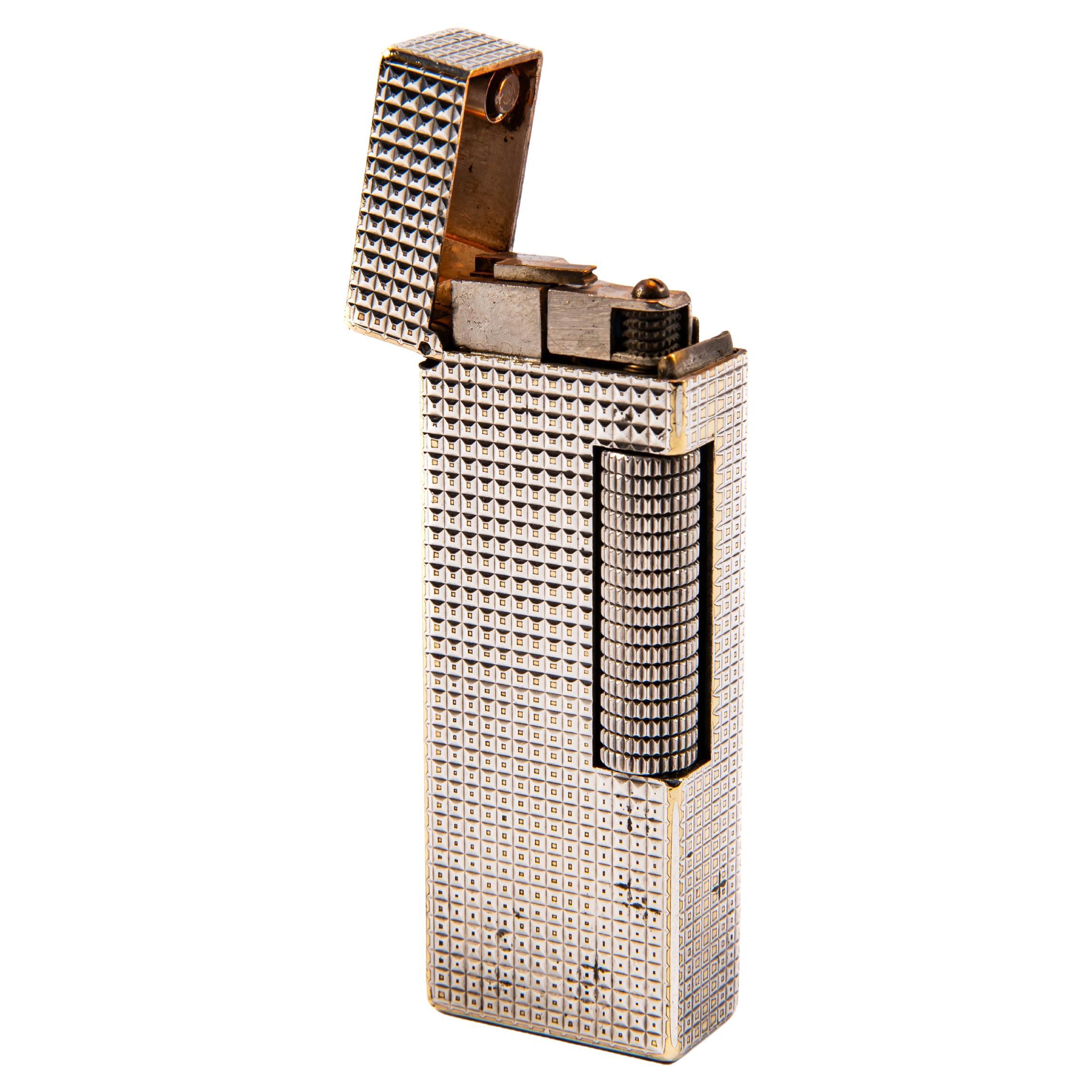 Encendedor Rollagas Hobnail plateado vintage Dunhill Años 70