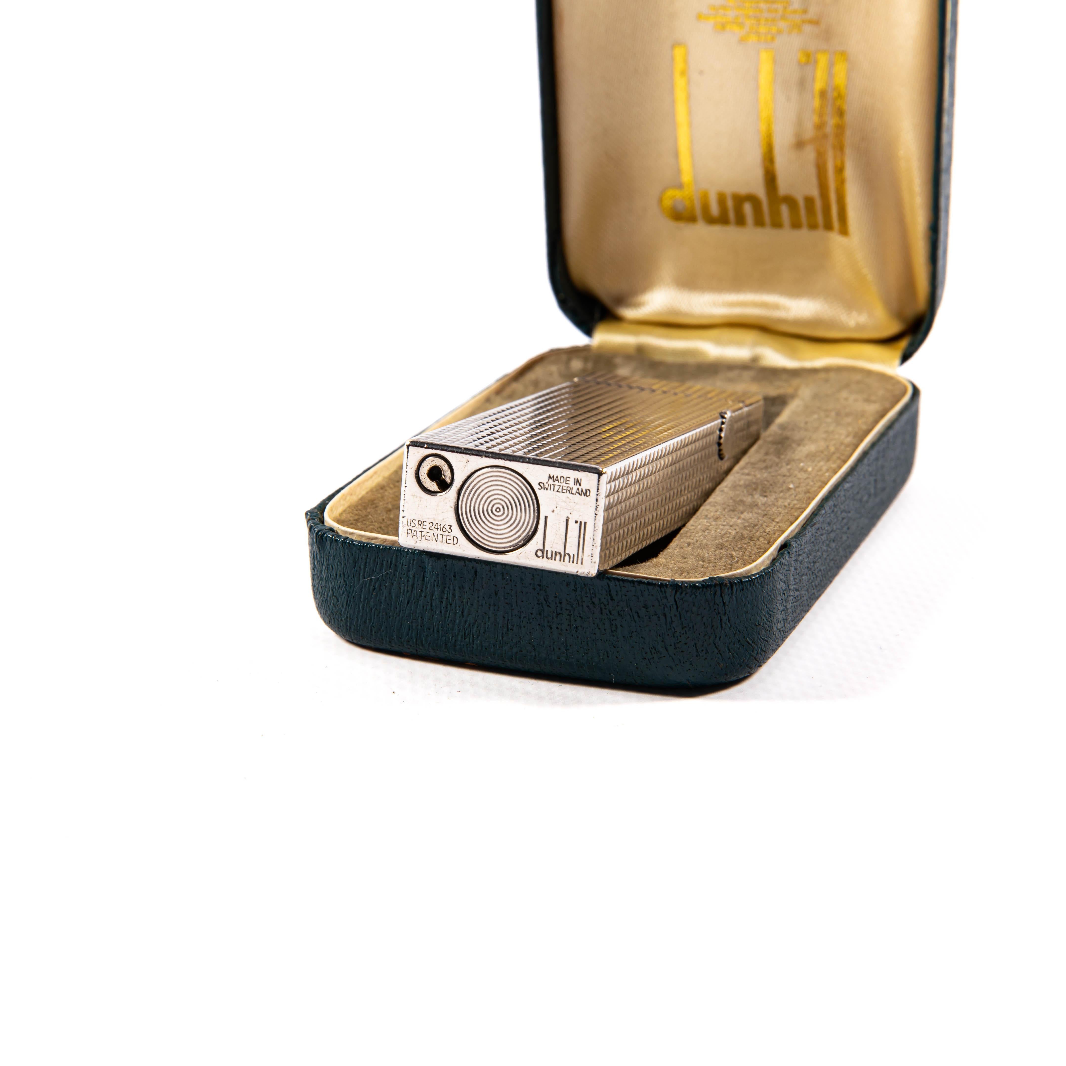 Versilberter DUNHILL Rollagas-Leuchte Hobnail im Vintage-Stil in Schachtel 1970er Jahre im Angebot 5