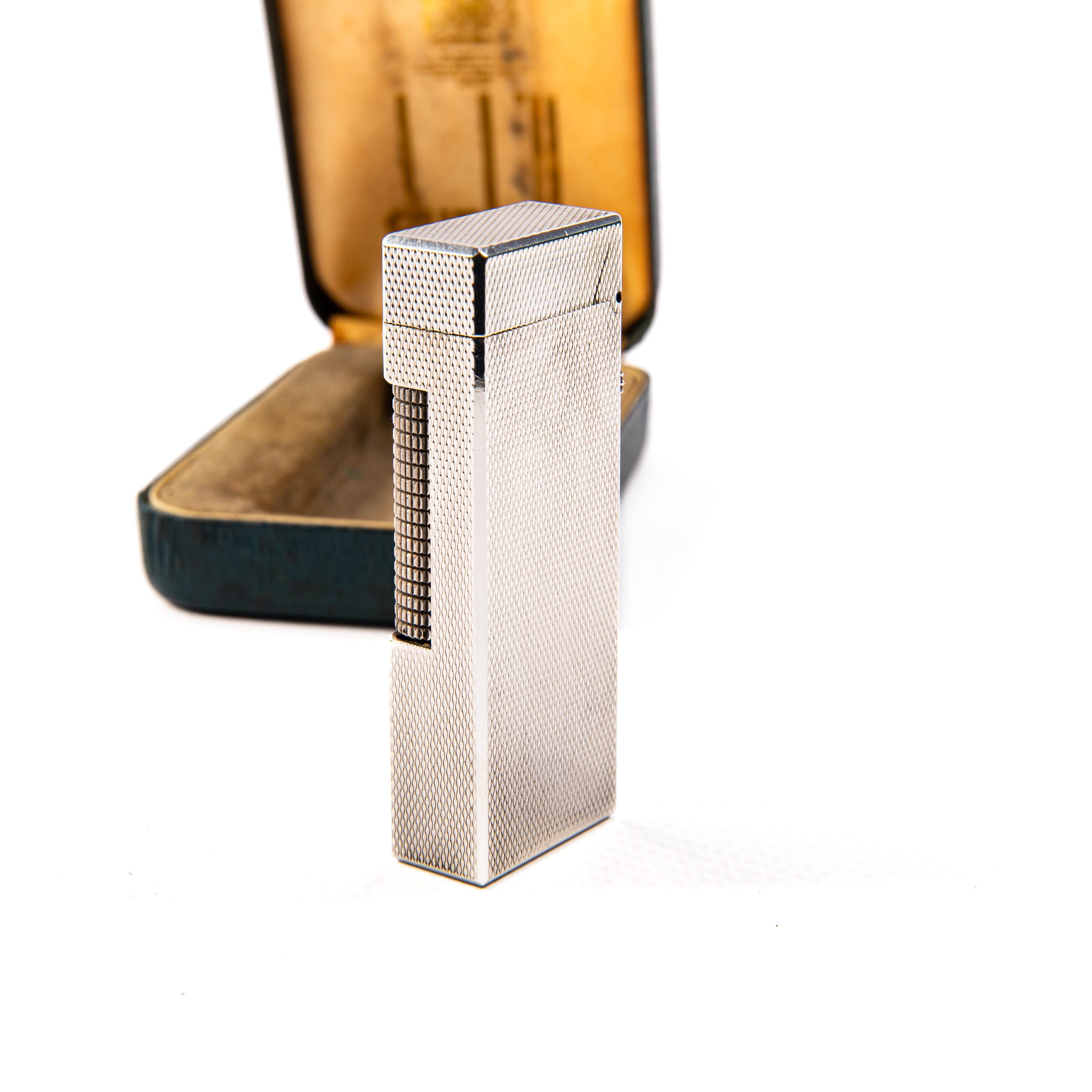 da uomo o donna Accendino DUNHILL Rollagas placcato argento vintage in scatola anni '70 in vendita